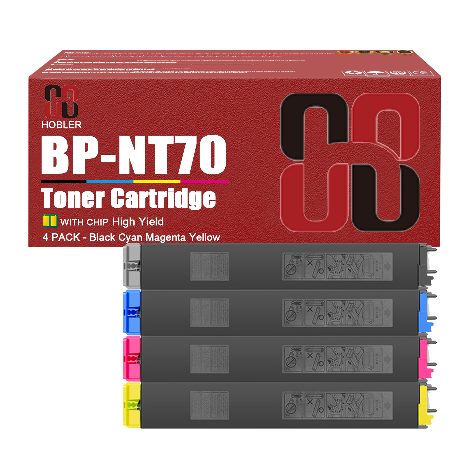 For Sharp BP-NT70BA BP-NT70CA BP-NT70MA BP-NT70YA Toner Cartridge Work for Sharp BP-50C26 50C31 50C36 50C45 50C55 50C65 Printers-PrintsBoost