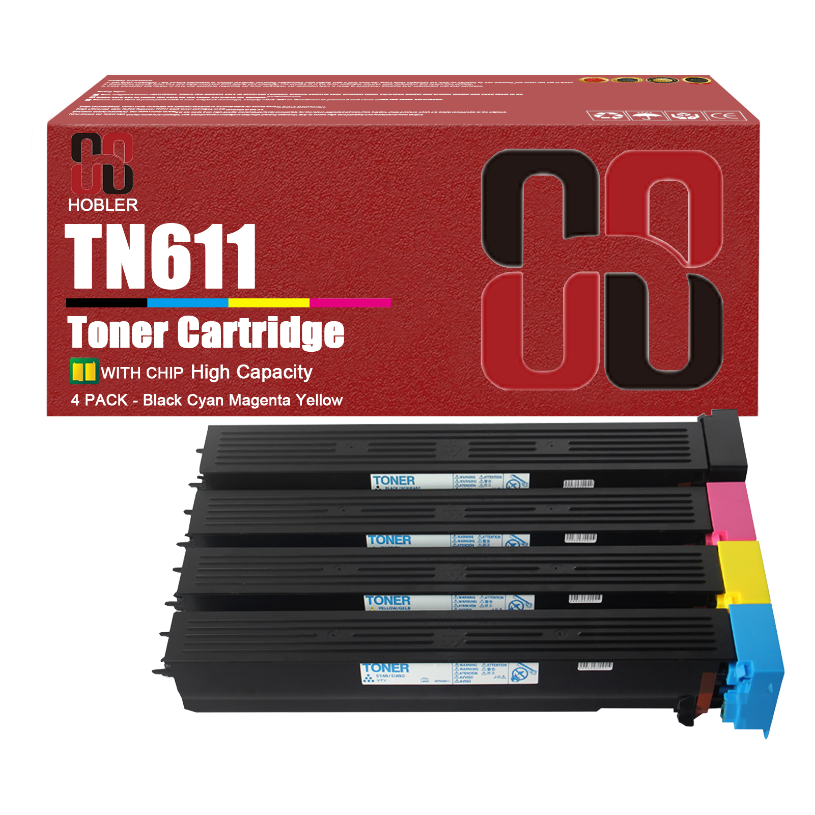 For Konica Minolta TN611K TN611C TN611M TN611Y A070130 A070430 A070330 A070230 Toner Cartridge Work for Bizhub C451 C550 C650 Printers-PrintsBoost