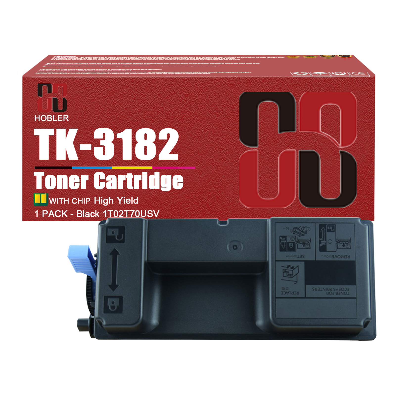 For Kyocera TK-3182 TK-3182K 1T02T70USV Toner Cartridge Work for Kyocera Ecosys P3055dn P3155dn M3655idn Printers-PrintsBoost