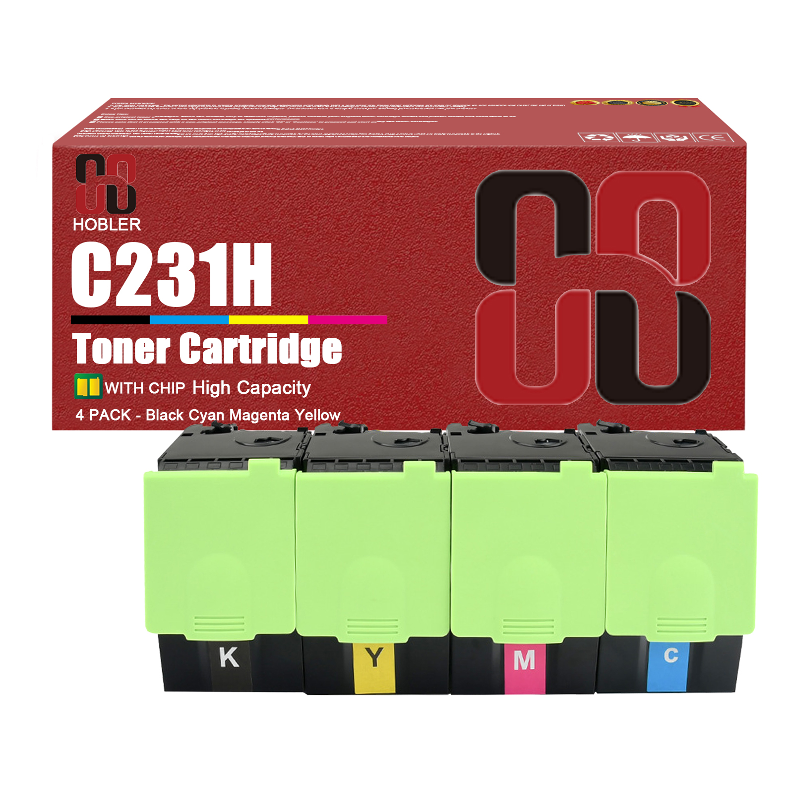 For Lexmark C231HK0 C231HC0 C231HM0 C231HY0 Toner Cartridge Work for Lexmark C2325 C2425 C2535 MC2325 MC2425 MC2535 MC2640 Printers-PrintsBoost