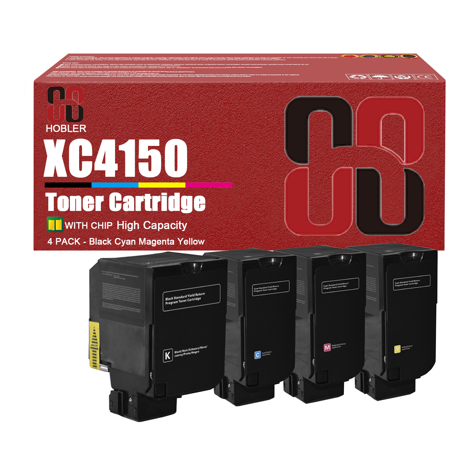 For Lexmark XC4150 24B6720 24B6717 24B6718 24B6719 Toner Cartridge Work for Lexmark XC4140 XC4150 XC4143 XC4153 Printers-PrintsBoost