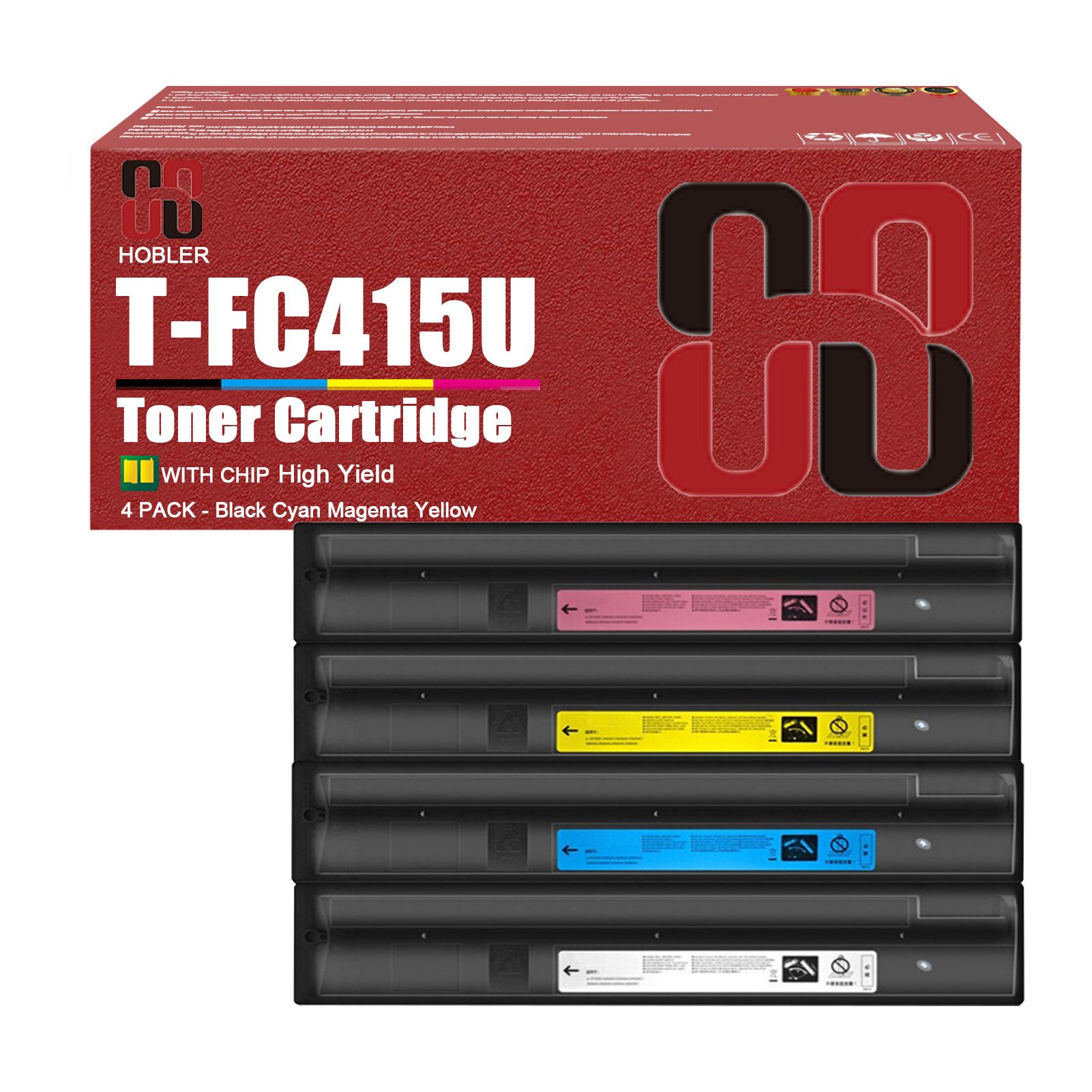 For Toshiba T-FC415U T-FC415U-K T-FC415U-C T-FC415U-M T-FC415U-Y Toner Cartridge Work for E-Studio 2515AC 3015AC 3515AC 4515AC 5015AC Printers-PrintsBoost