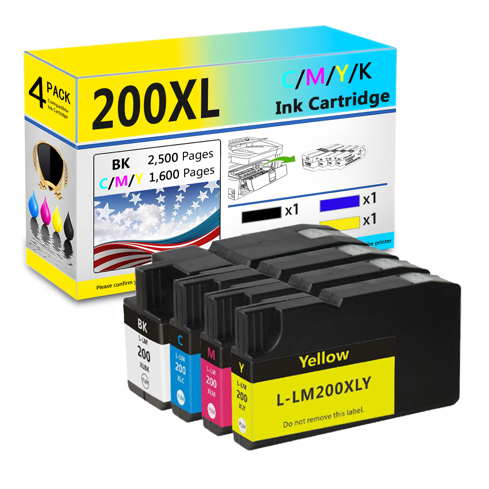 For Lexmark 200XL 200 LM200XL Ink Cartridge Work for Lexmark OfficeEdge Pro 4000c 4000 5500 5500t Printers-PrintsBoost