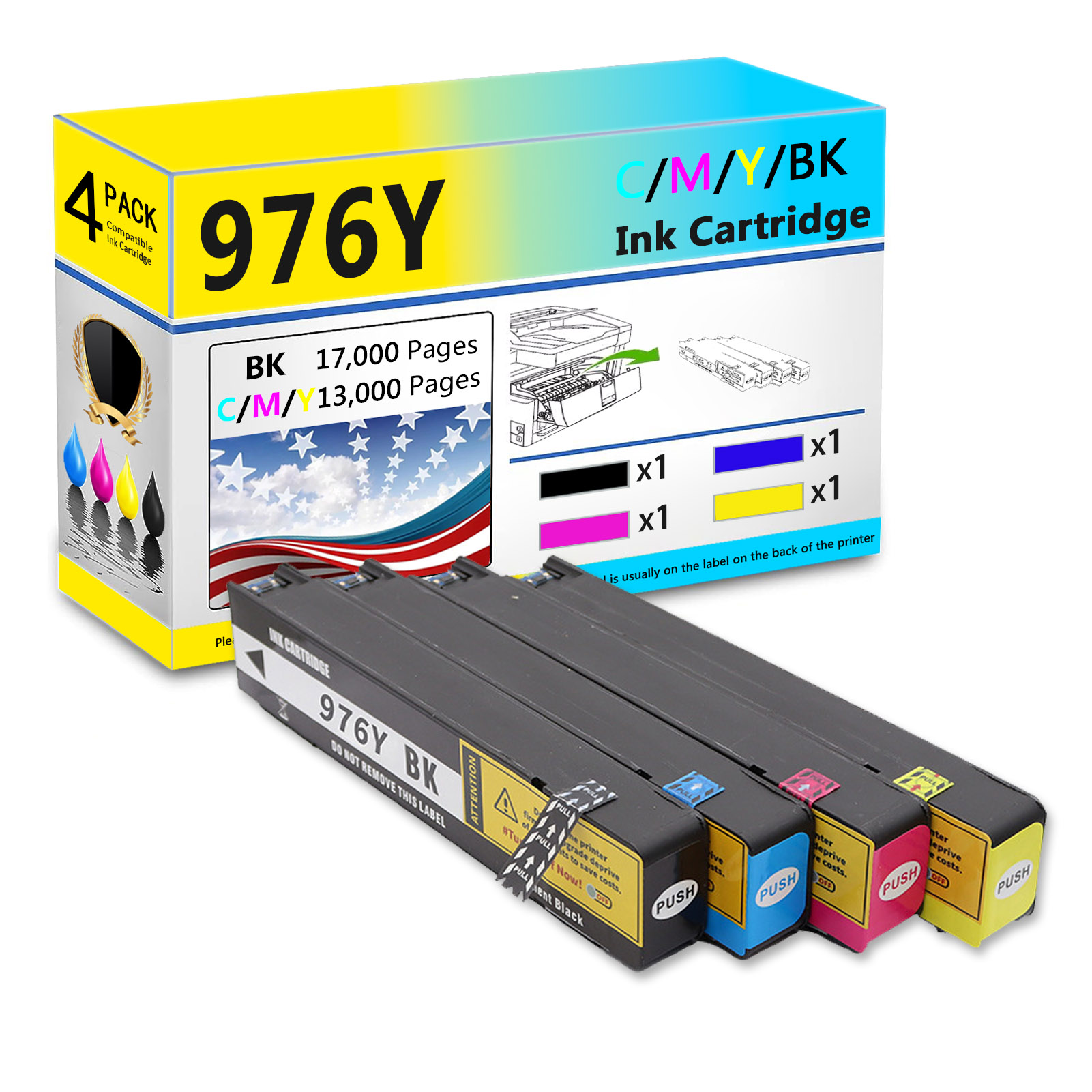 For HP 976Y Ink Cartridge Work For HP Pagewide Pro 552dw 577dw 577z, PageWide Managed P55250dw P57750dw Printers-PrintsBoost