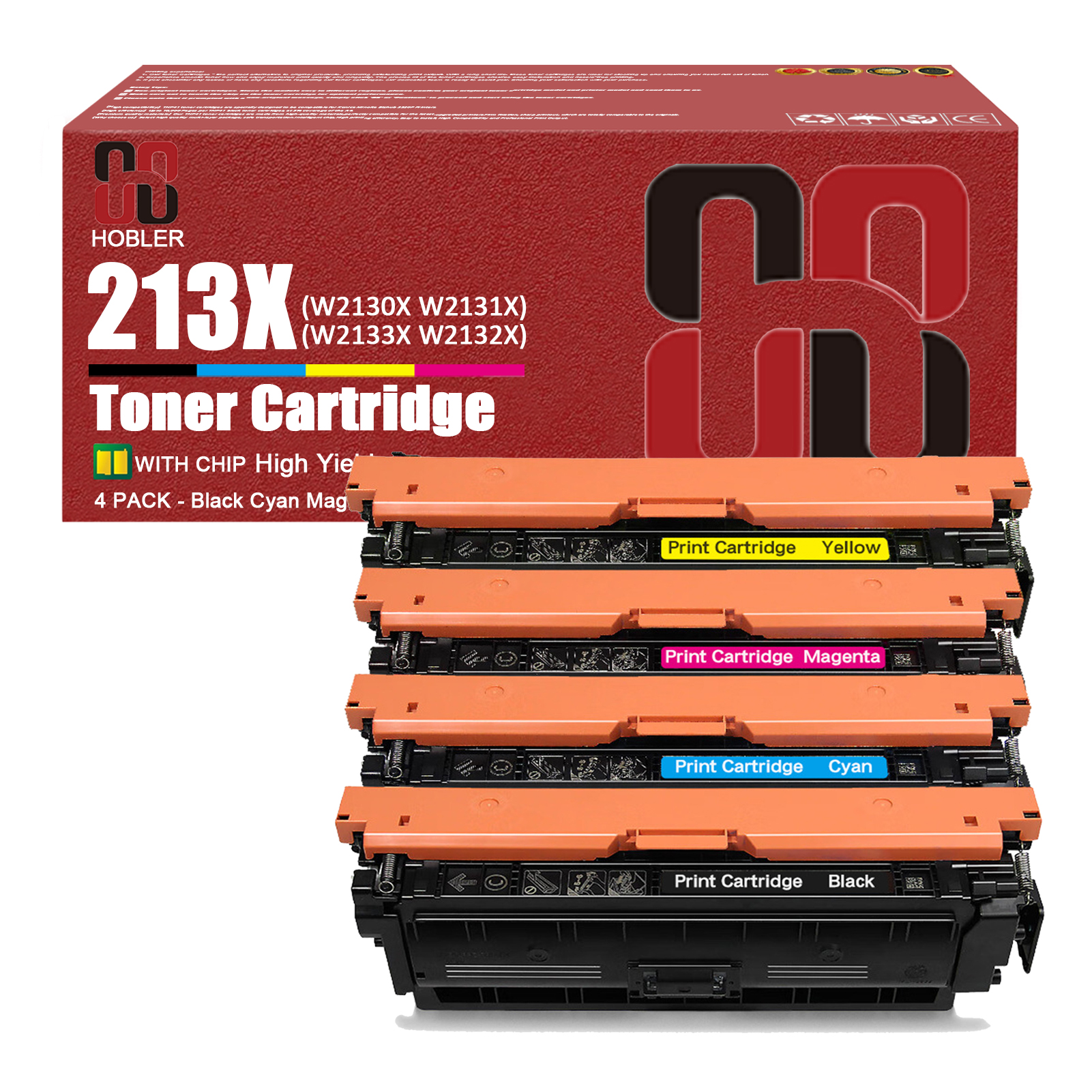 or HP 213X W2130X W2131X W2132X W2133X Toner Cartridge Work for HP Color LaserJet 5700dn 5800dn 6700dn 6701dn 6800dn 6801dn Printers-PrintsBoost