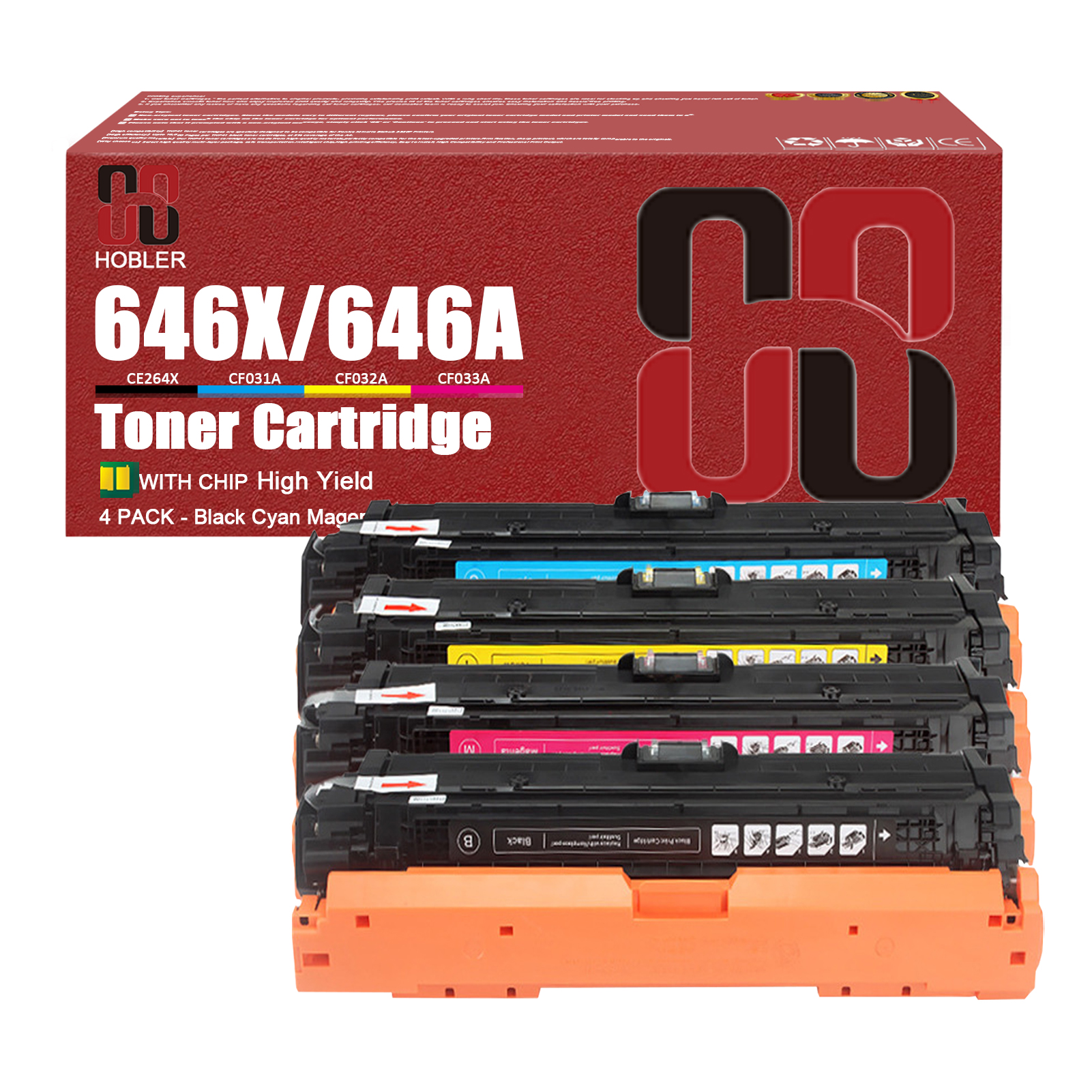 For HP 646X CE264X 646A CF031A CF033A CF032A Toner Cartridge Work for HP Color LaserJet Enterprise MFP CM4540 CM4540f CM4540fskm Printers-PrintsBoost