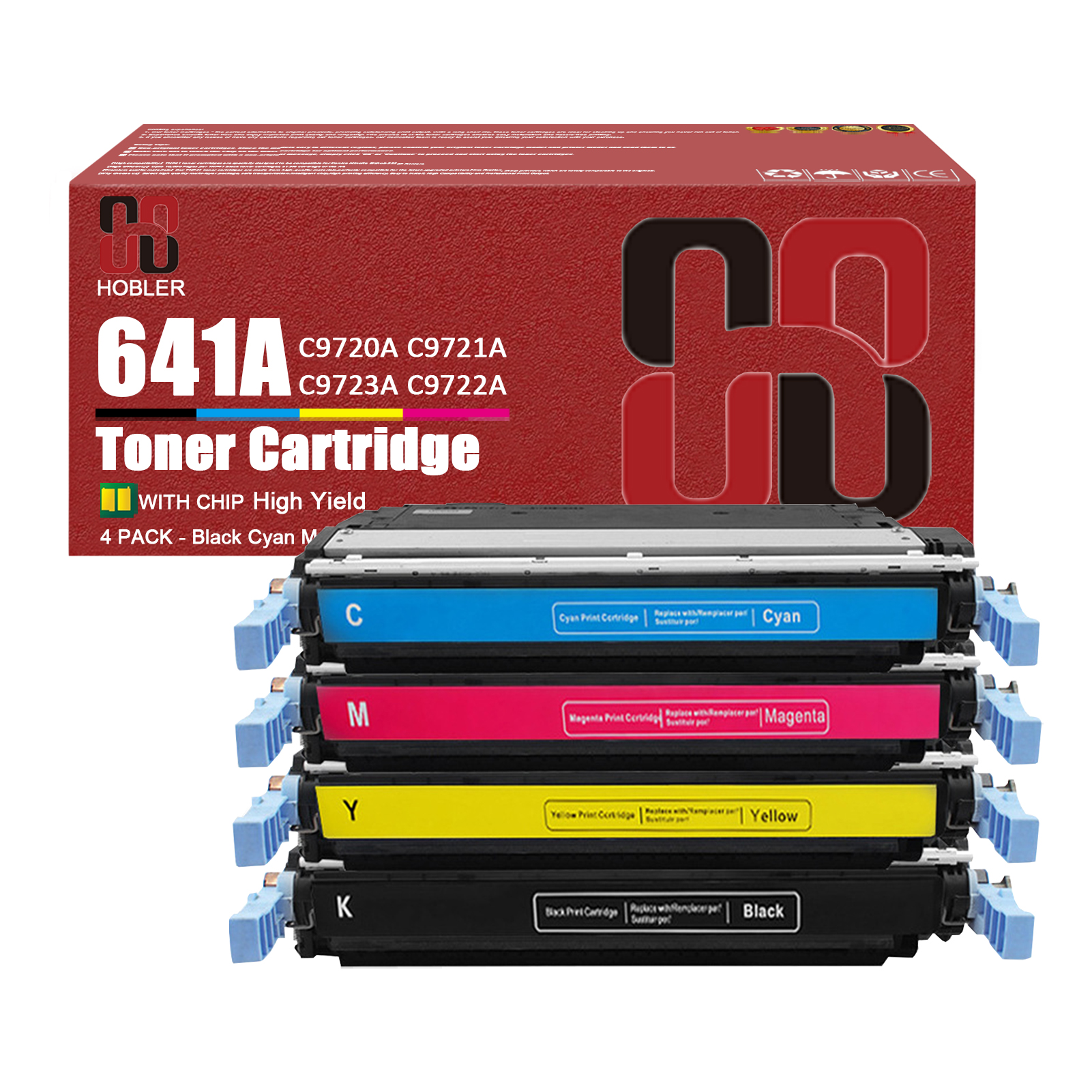 For HP 641A C9720A C9721A C9723A C9722A Toner Cartridge Work for HP Color 4610 4650 4600 4600n 4600dn 4600dtn 4600hdn 4650n Printers-PrintsBoost