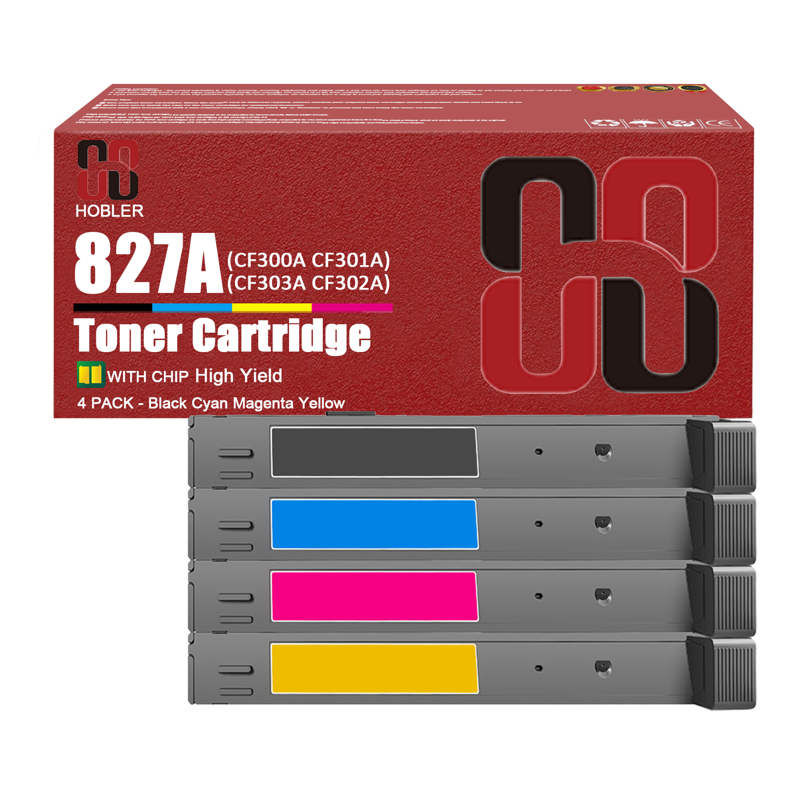 For HP 827A CF300A CF301A CF303A CF302A Toner cartridge Work for HP LaserJet M880 M880z+ M880z M880z+NFC Printers-PrintsBoost