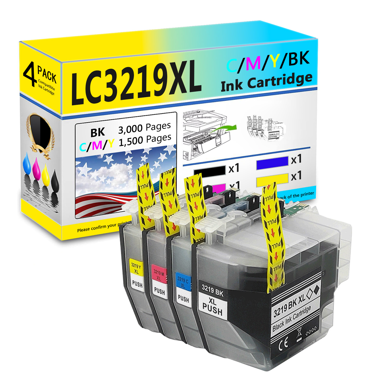 For Brother LC3219XL Ink Cartridge Work For Brother MFC-J5330DW MFC-J5335DW MFC-J5730DW MFC-J5930DW MFC-J6530DW MFC-J6930DW MFC-J6935DW Printers-PrintsBoost