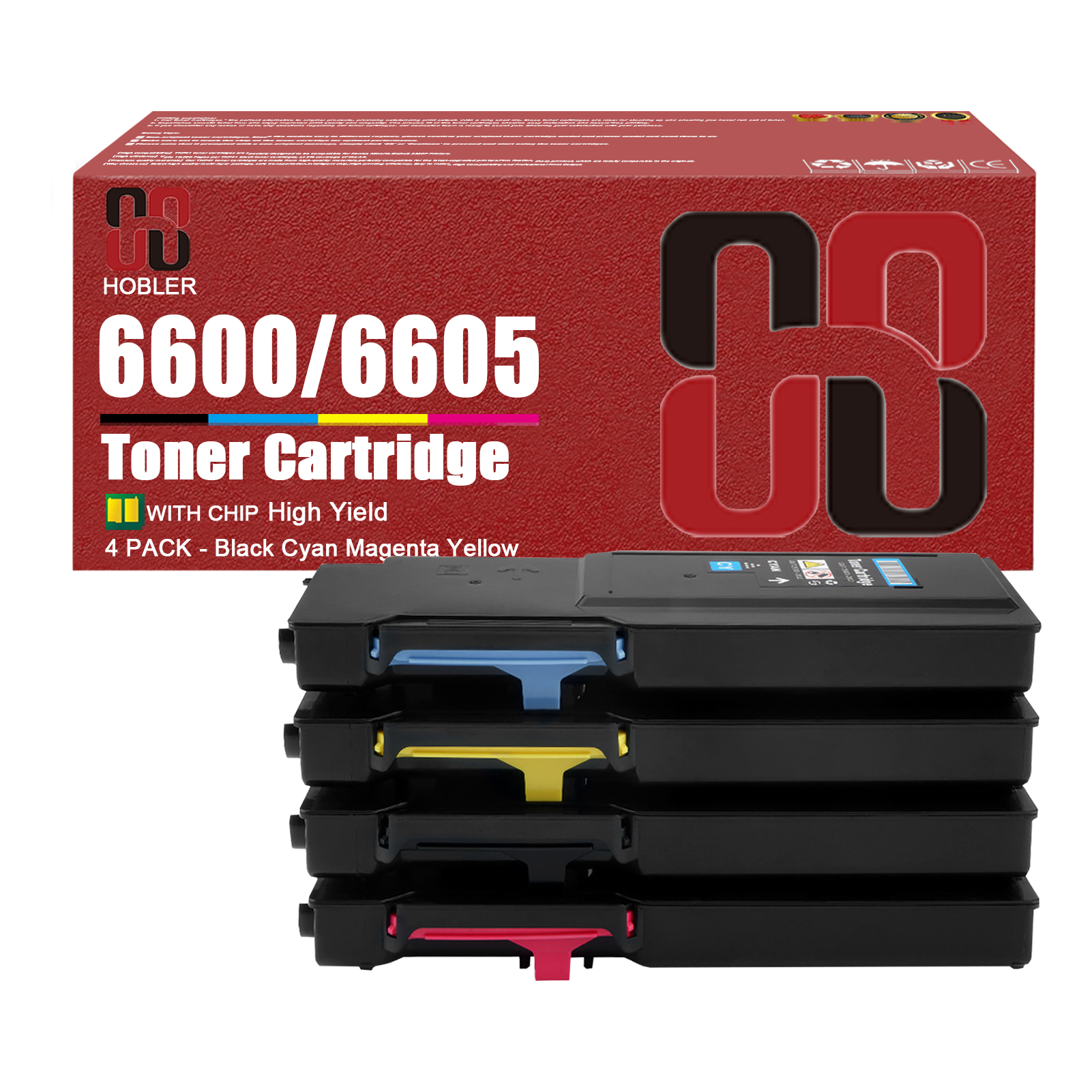 For Xerox 106R02236 106R02233 106R02234 106R02235 Toner Cartridge Work for Xerox Phaser 6600 WorkCentre 6605 Printers-PrintsBoost