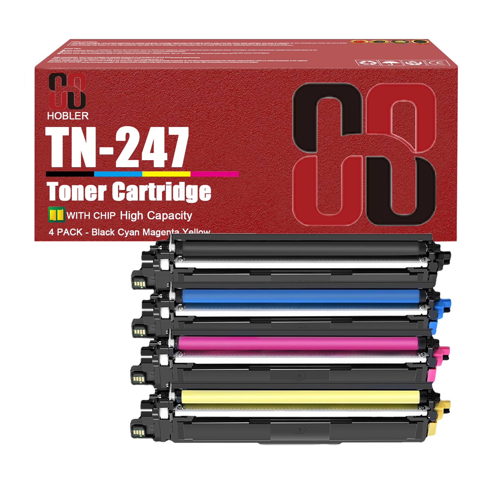 For Brother TN247BK TN247C TN247M TN247Y Toner Cartridge Work for Brother HL-L3210CW L3230CDW L3270CDW MFC-L3710CW L3730CDN Printers-PrintsBoost