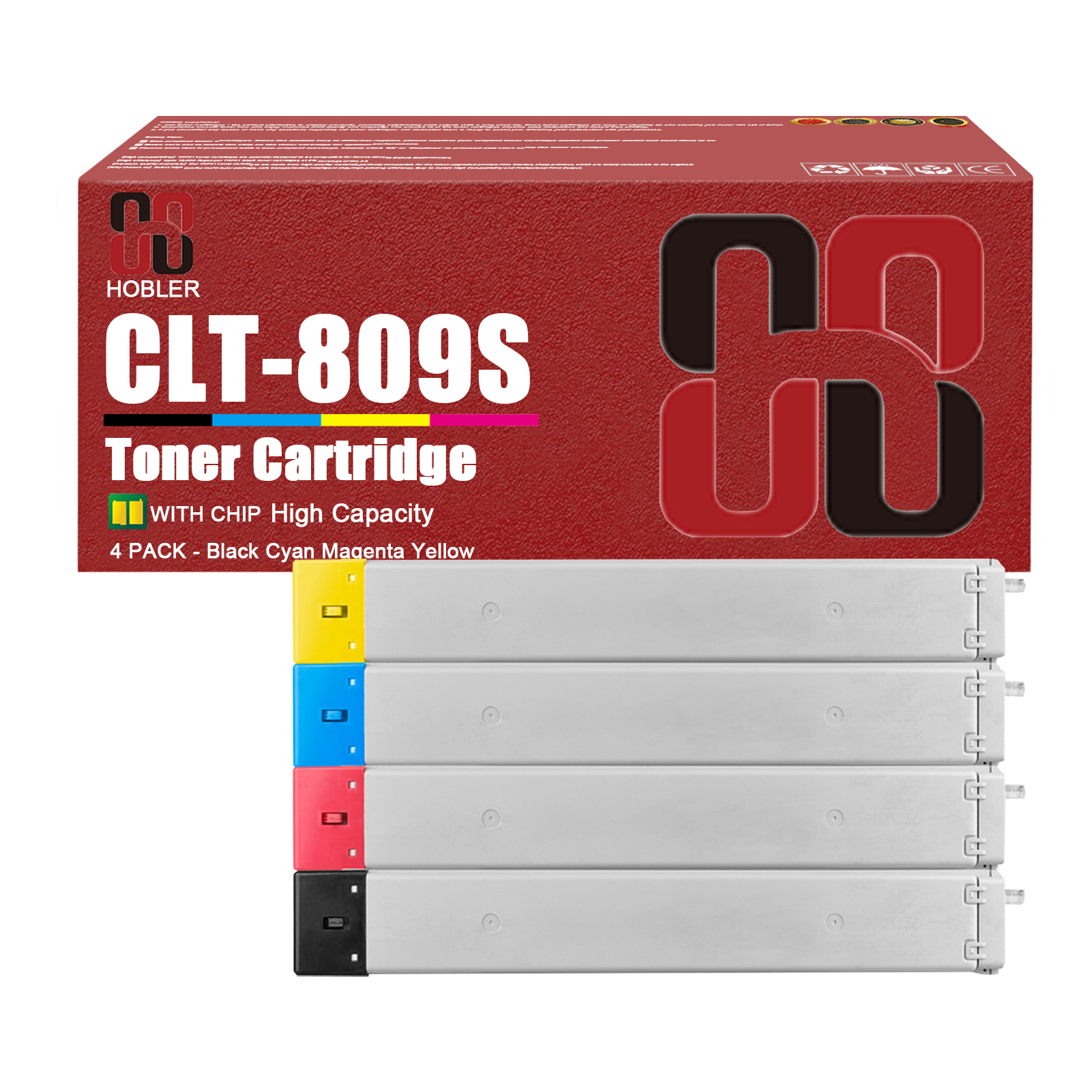 For Samsung CLT-K809S CLT-C809S CLT-M809S CLT-Y809S Toner Cartridge Work for Samsung CLX-9301NA CLX-9201NA CLX-9201ND CLX-9251ND Printers-PrintsBoost