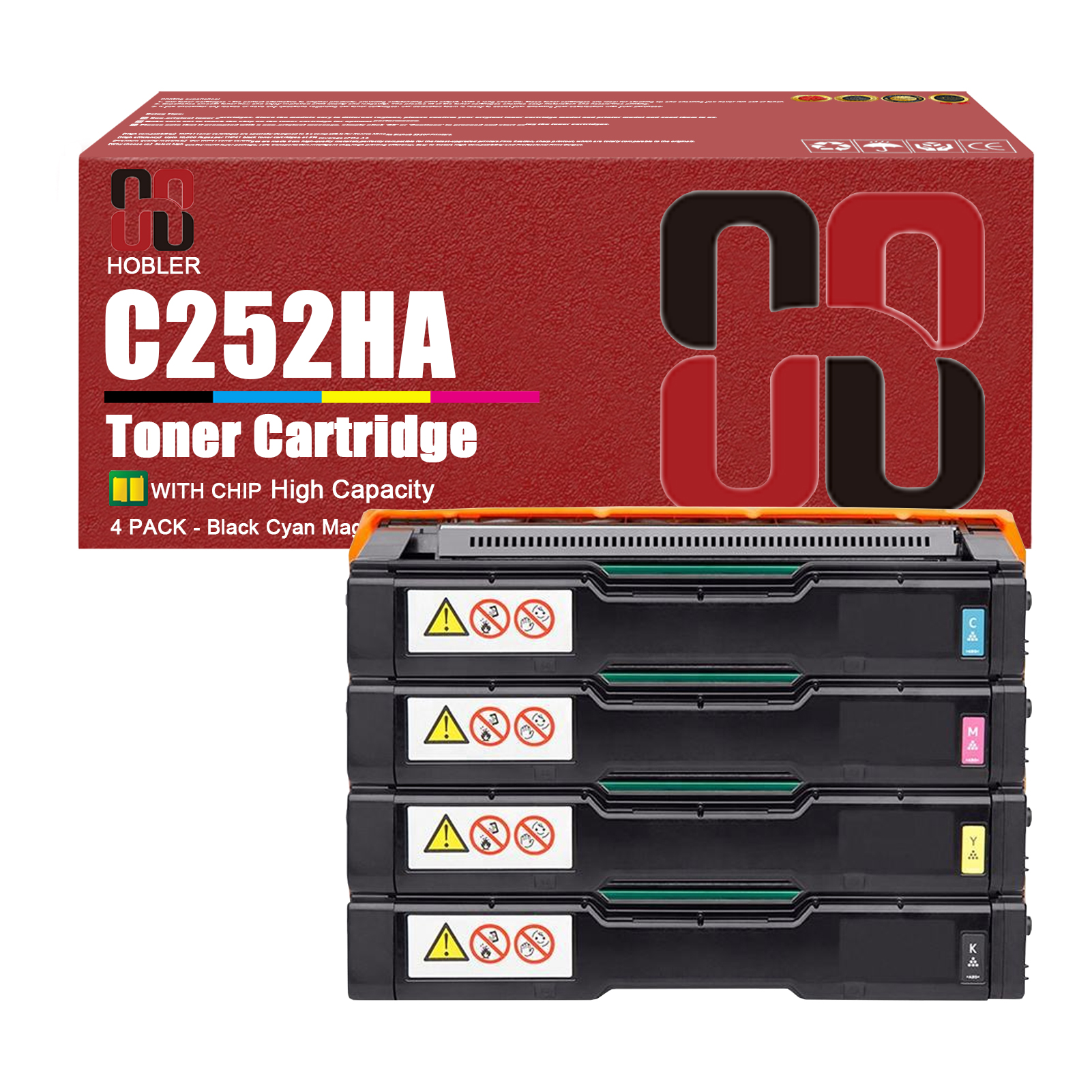 For Ricoh SP C252HA 407653 407654 407655 407656 Toner Cartridge Work for Ricoh SP C252DN C252SF C262DNw C262SFNw Printers-PrintsBoost