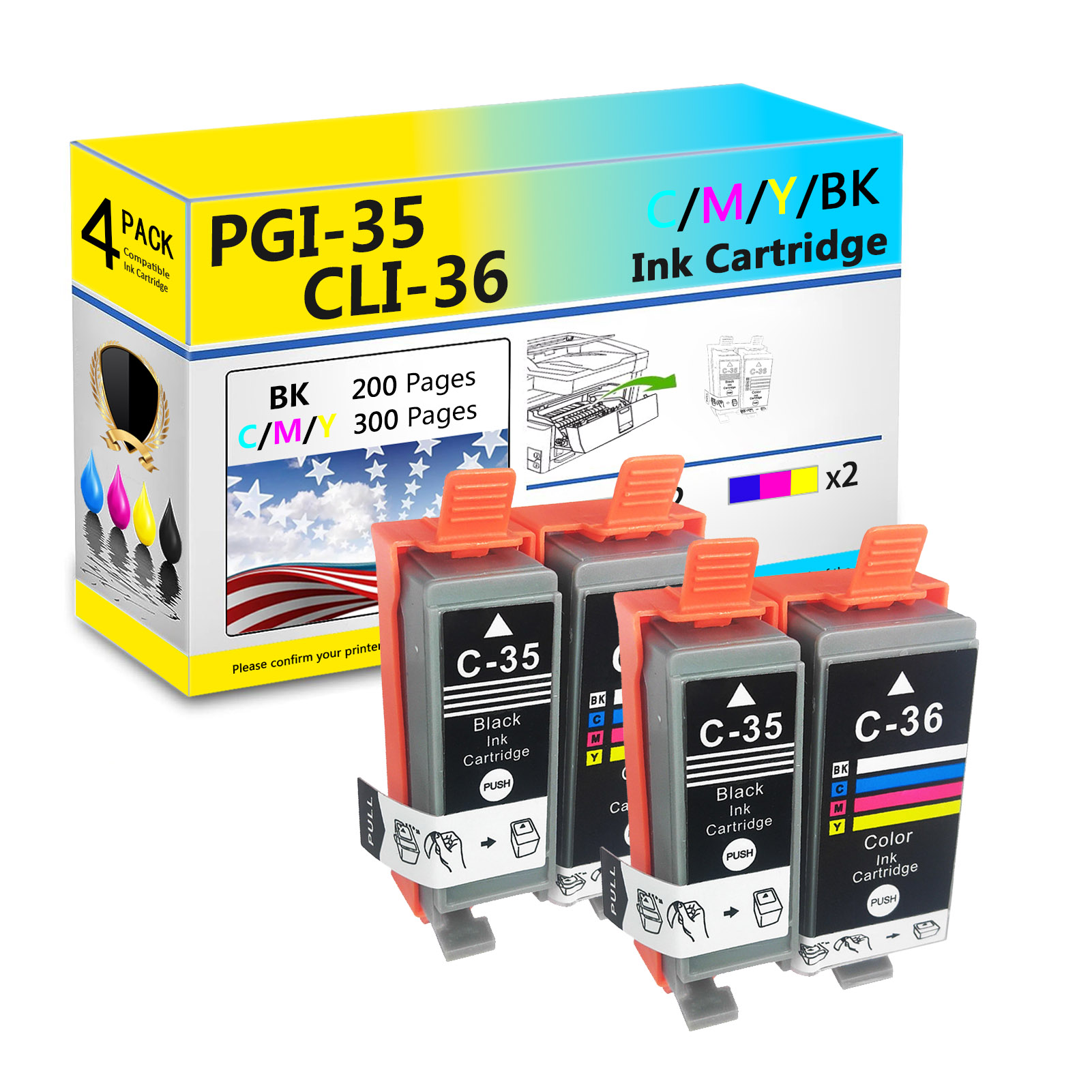 For Canon PGI-35 CLI-36 Ink Cartridge Work For Canon Pixma iP100 iP110 TR150 Mini260 Mini320 Printers-PrintsBoost