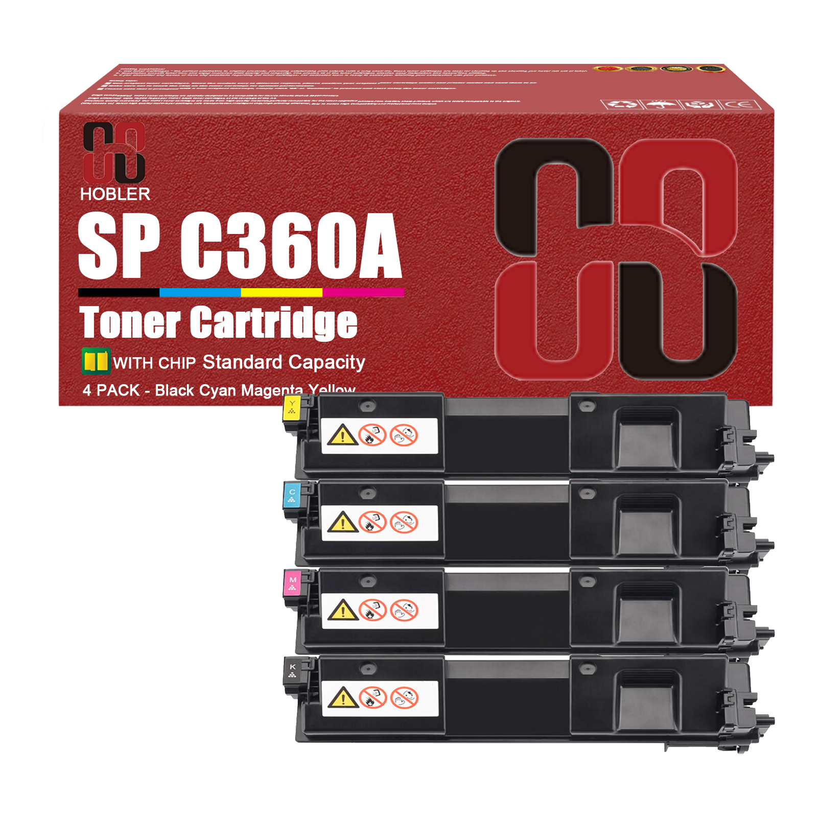 For Ricoh SP C360A 408180 408181 408182 408183 Toner Cartridge Work for Ricoh SP C360DNw SP C360SFNw Printers-PrintsBoost