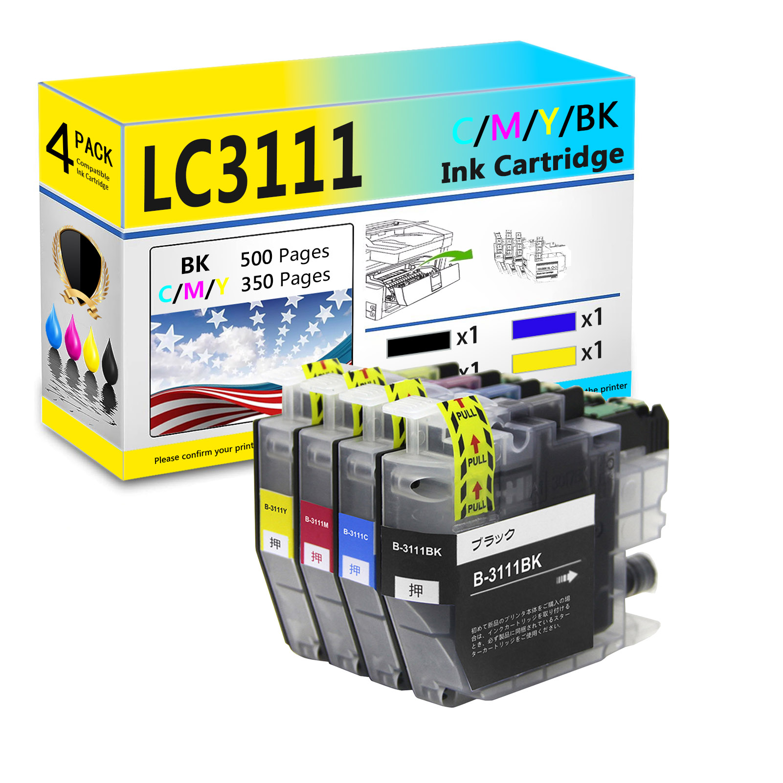 For Brother LC3111 Ink Cartridge Work For Brother DCP-J982N DCP-J978N DCP-J973N DCP-J972N DCP-J582N DCP-J577N DCP-J572N MFC-J903N MFC-J898N MFC-J893N Printers-PrintsBoost