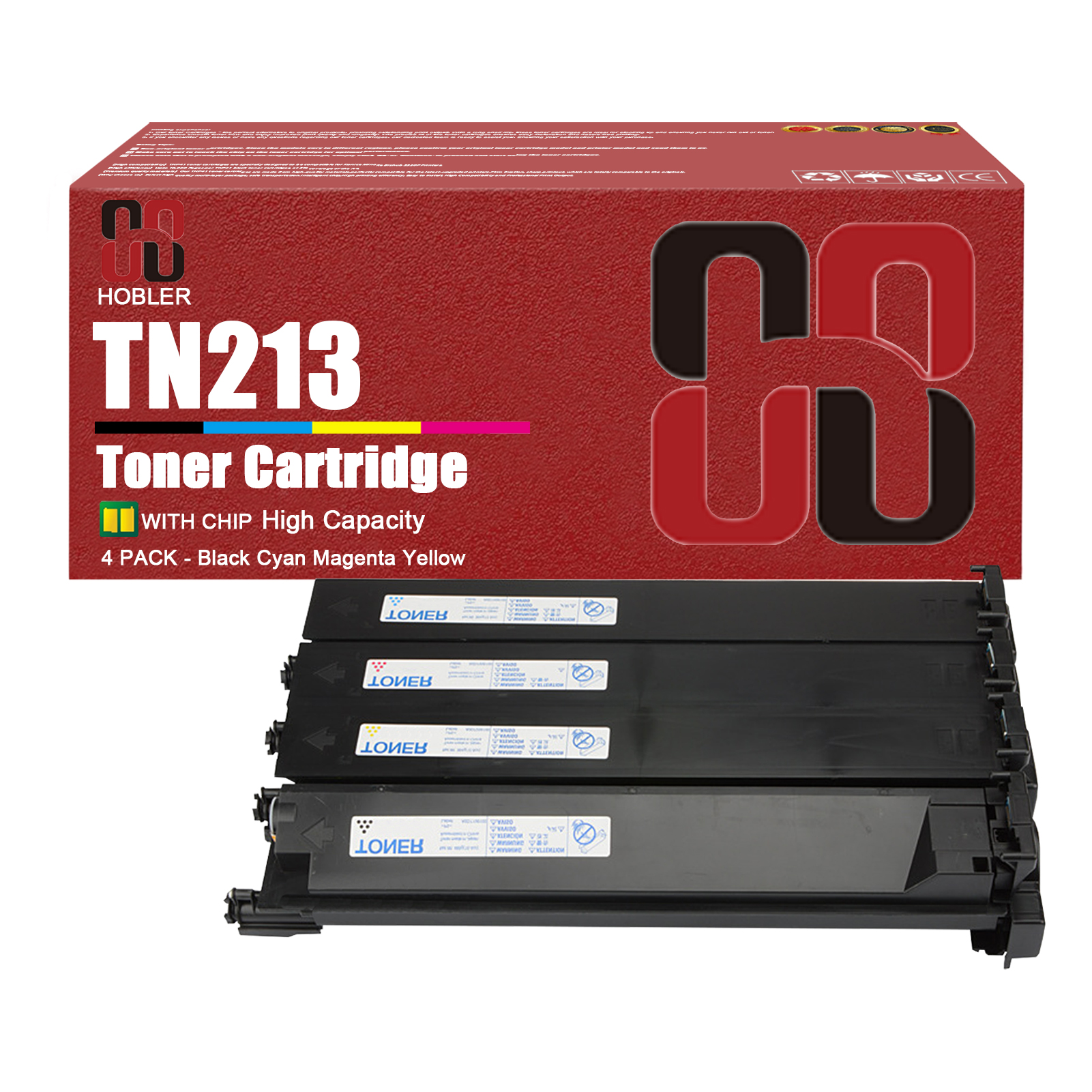 For Konica Minolta TN213 TN-213 Toner Cartridge Work for Bizhub C203 C253 Printers, Black │A0D7132, Cyan │A0D7432, Magenta │A0D7332, Yellow │A0D7232-PrintsBoost