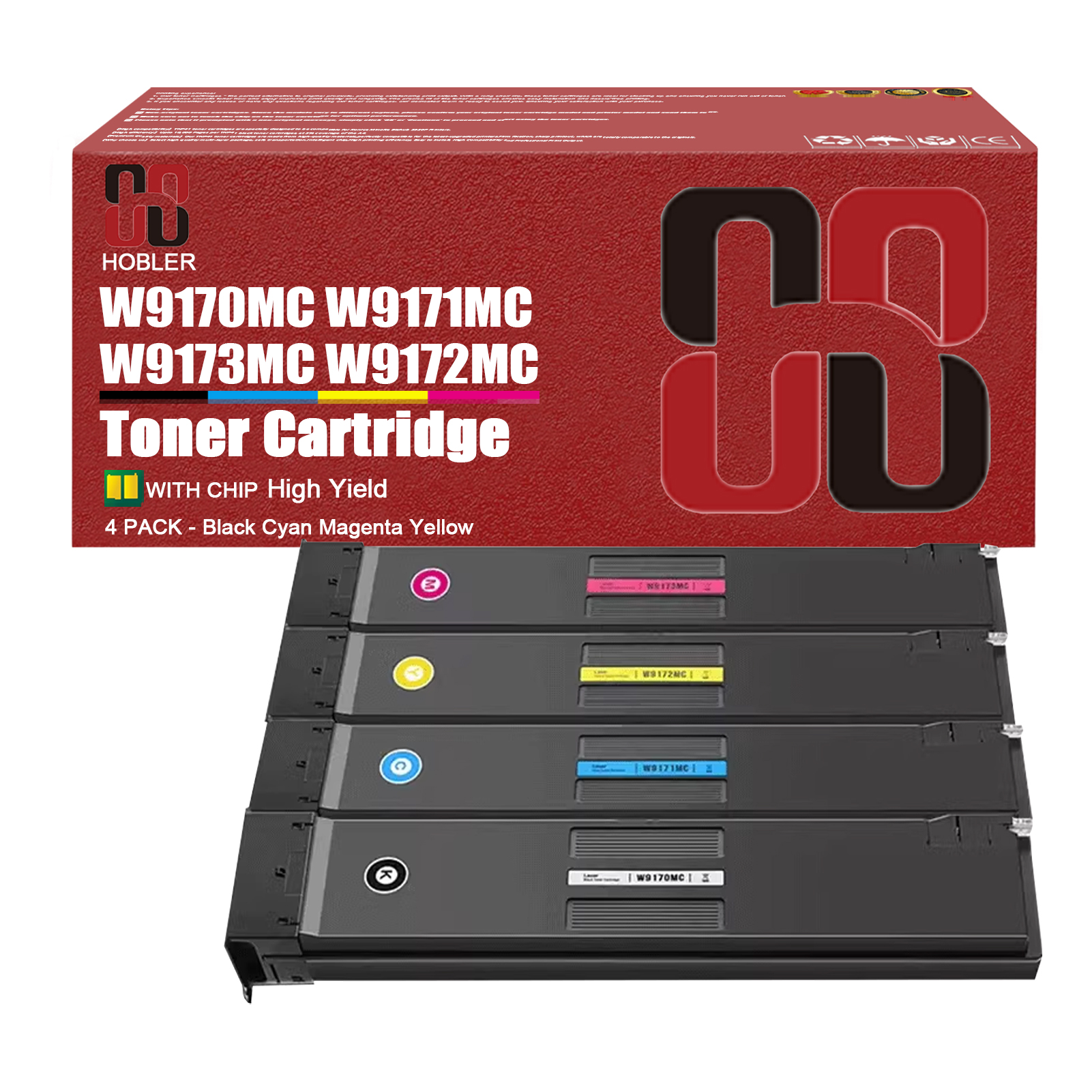 For HP W9170MC W9171MC W9173MC W9172MC Toner Cartridge Work for HP Color LaserJet Managed MFP E87740dn E87750dn E87760dn E87770dn E87740z E87750z E87760z E87770Z Printers-PrintsBoost