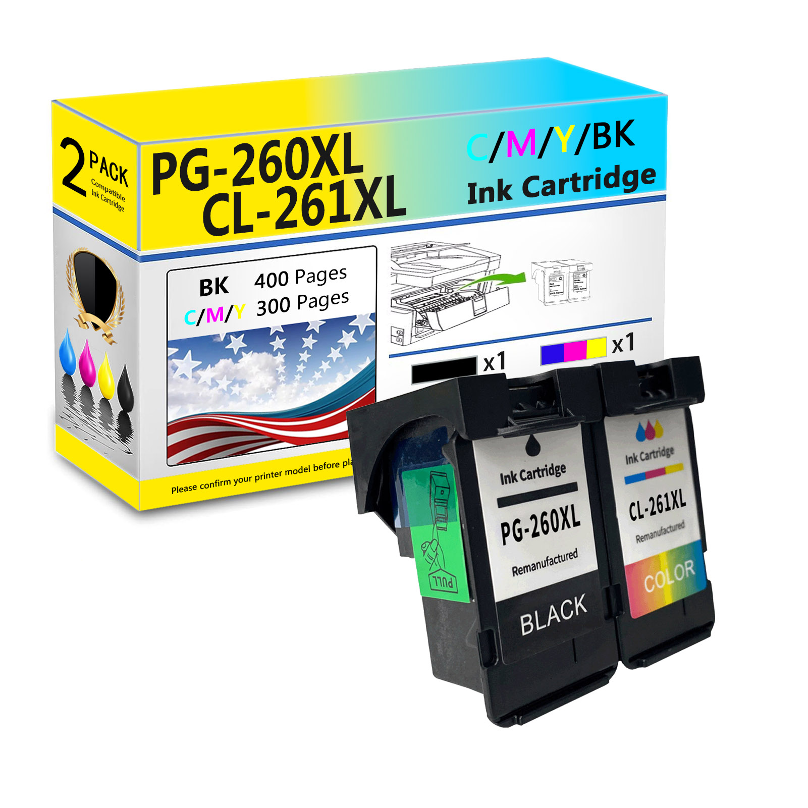 For Canon PG-260XL CL-261XL Ink Cartridge Work For Canon PIXMA TR7020 TS6420 TS5320 TR7020a TS6420a Printers-PrintsBoost