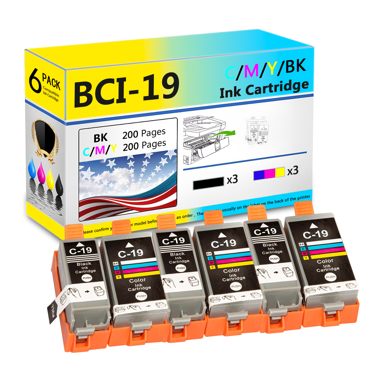  For Canon BCI-19 Ink Cartridge Work For Canon PLXUS IP100 IP110 MINI260 MINI360 TR153 Printers