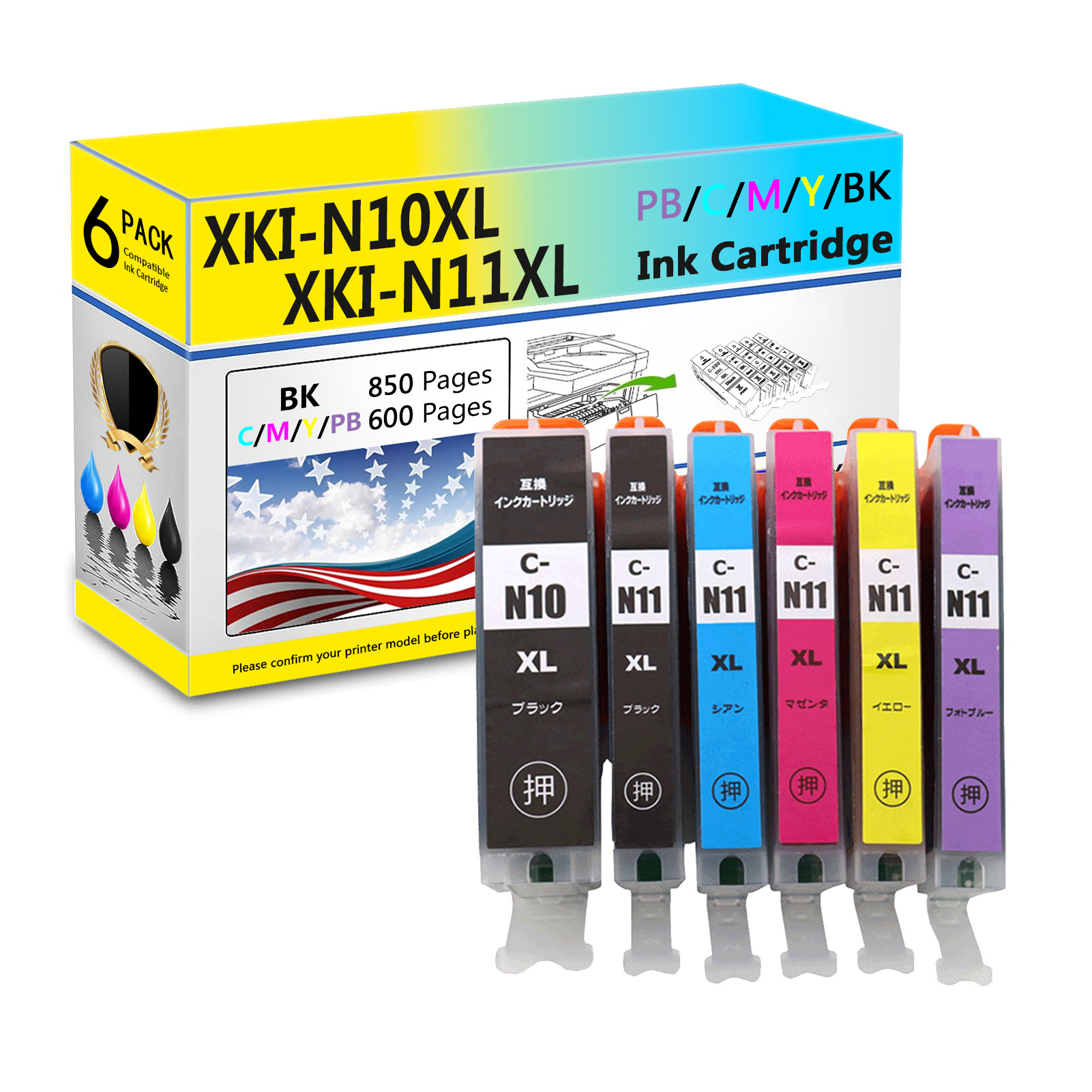 For Canon XKI-N10XL XKI-N11XL Ink Cartridge Work For Canon PIXUS XK50 XK60 XK70 XK80 XK90 Printers