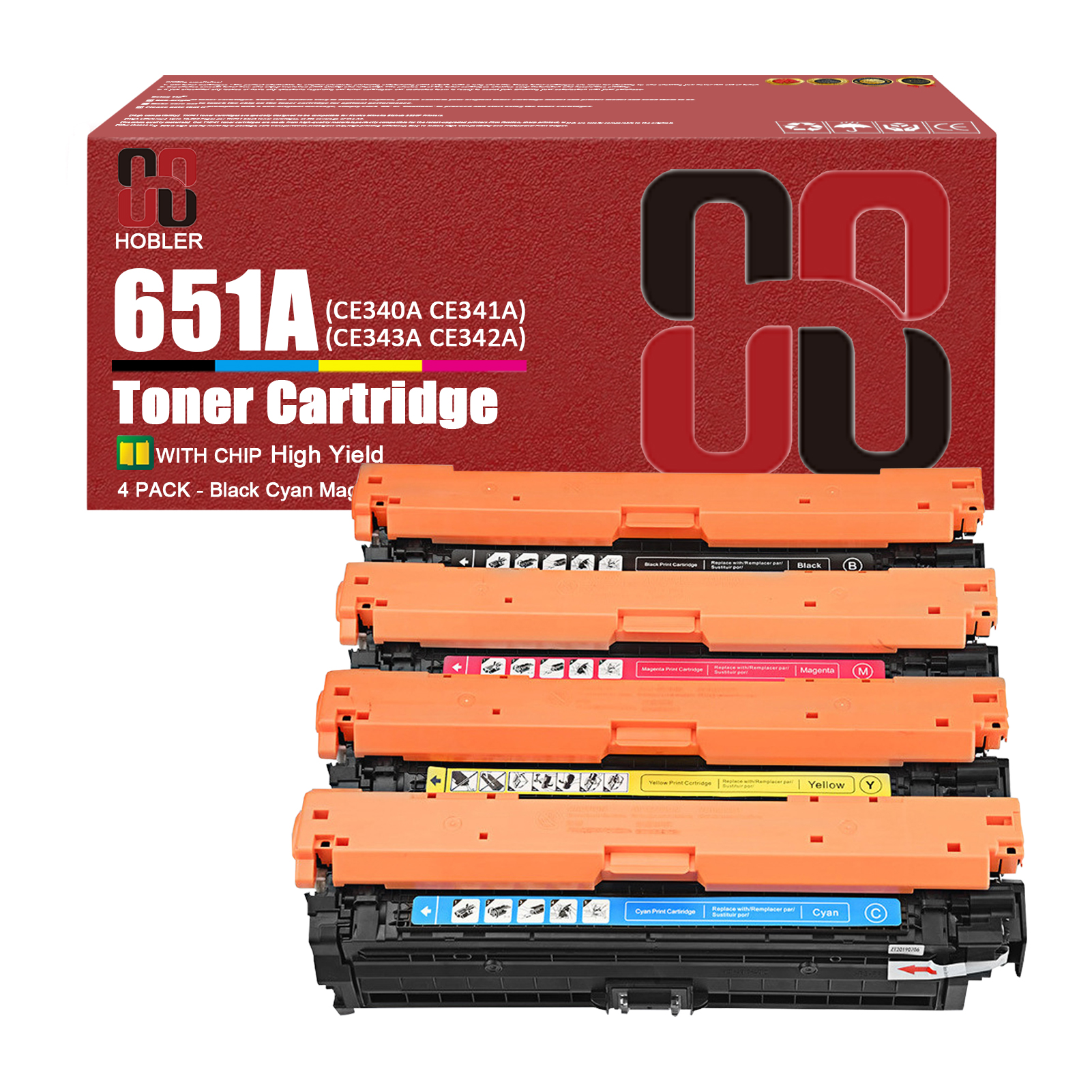 For HP 651A CE340A CE341A CE343A CE342A Toner Cartridge Work for HP LaserJet Enterprise 700 Color M775dn M775f M775z M775z+ Printers