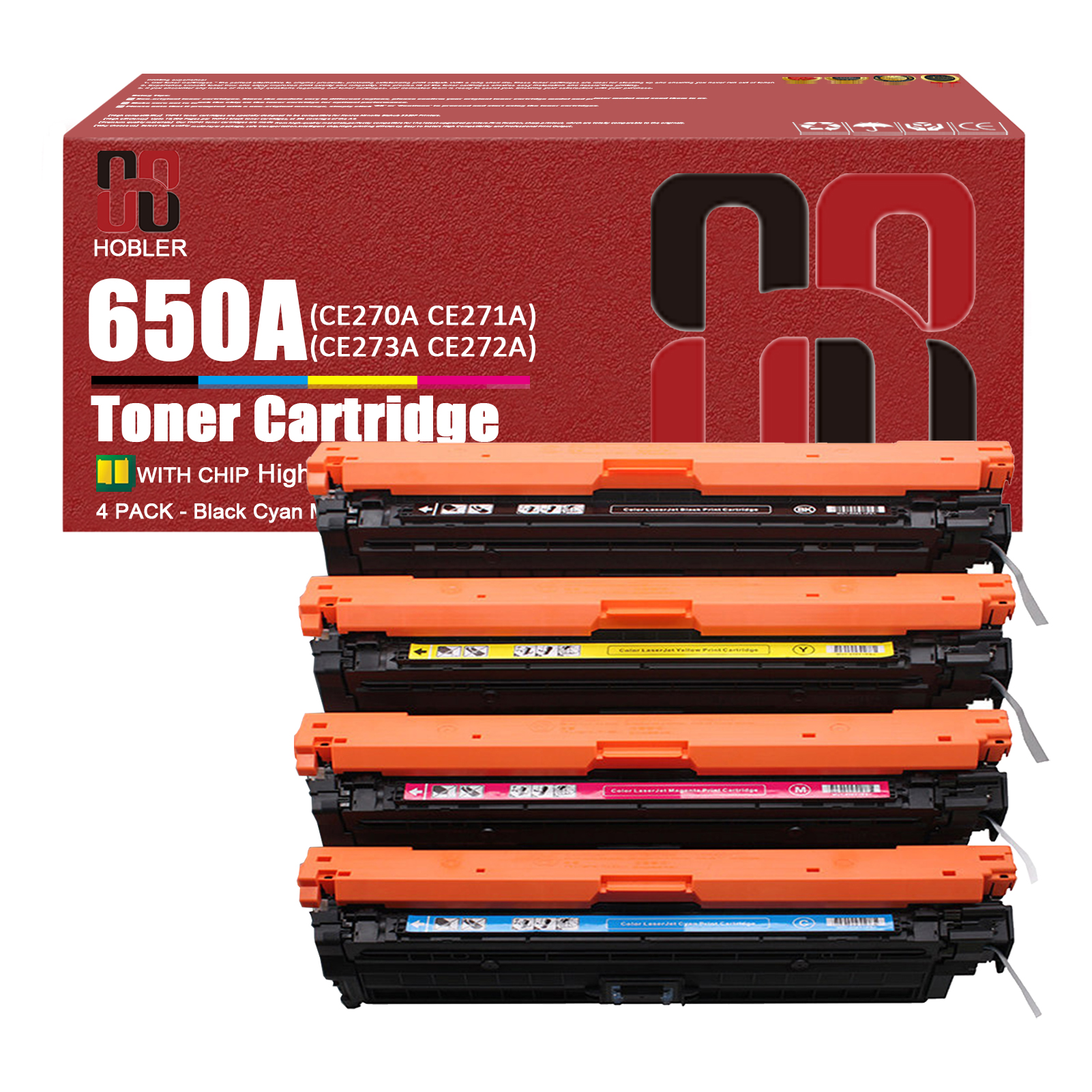 For HP 650A CE270A CE270A CE271A CE272A CE273A Toner Cartridge Work for HP Color LaserJet Enterprise CP5525dn CP5525n CP5525xh M750dn M750n M750xh Printers