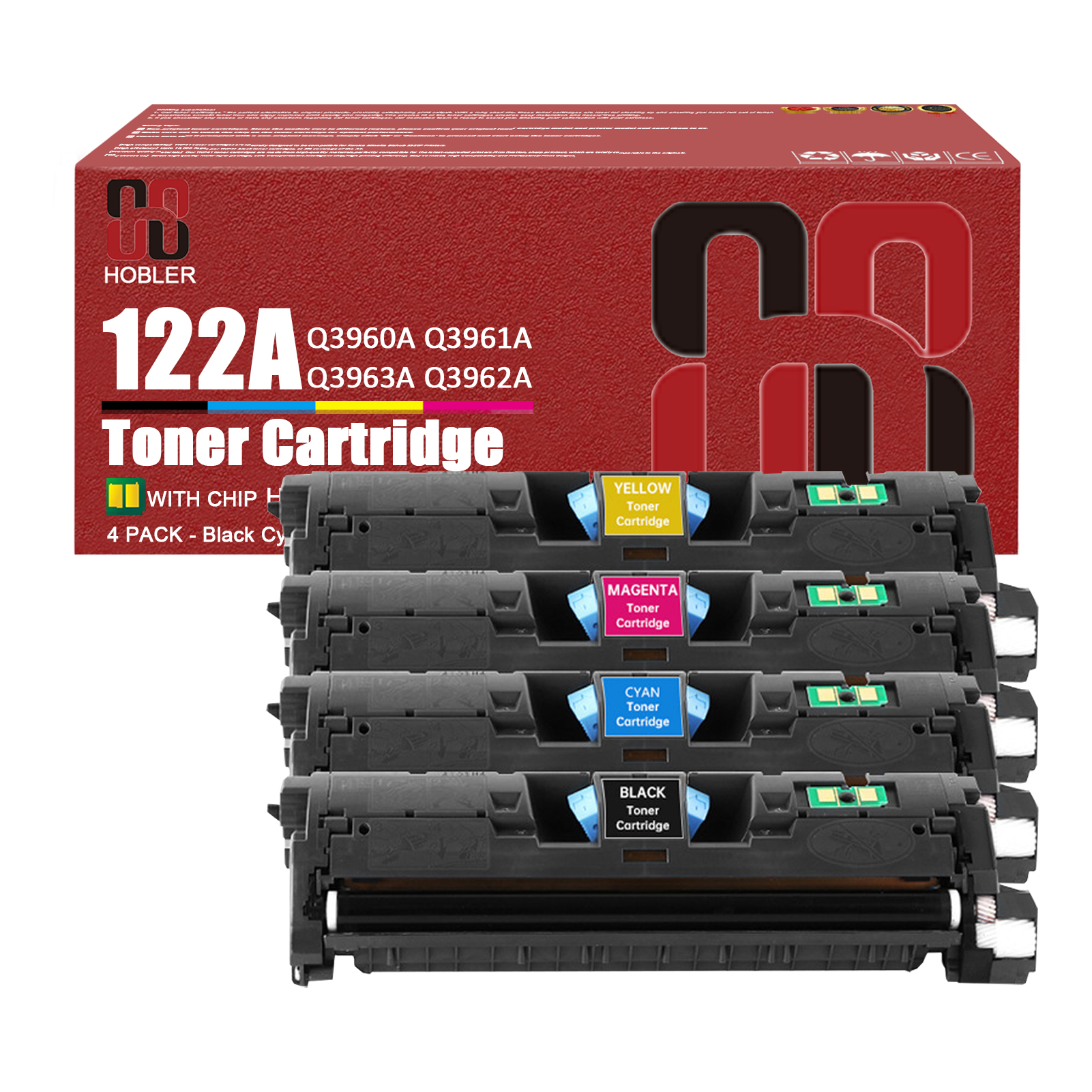For HP 122A Q3960A Q3961A Q3963A Q3962A Toner Cartridge Work for HP Color LaserJet 2550 2550L 2550LN 2550N 2800 2820 2840 Printers