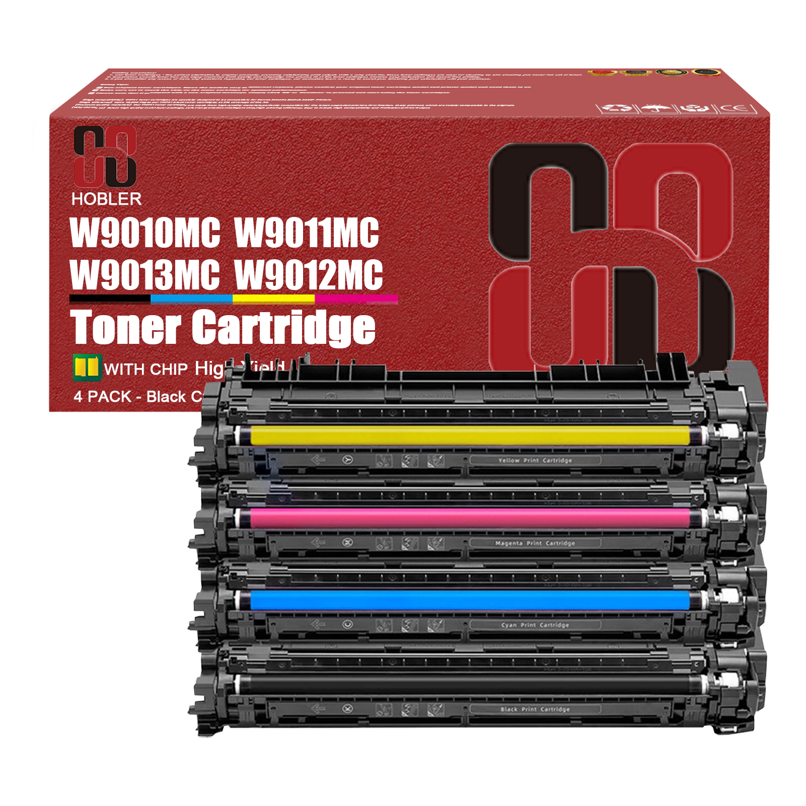 For HP W9010MC W9011MC W9013MC W9012MC Toner Cartridge Work for HP Color LaserJet Managed E85055dn Printer