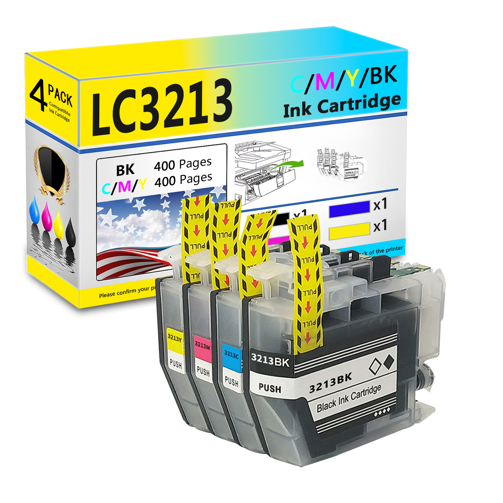 For Brother LC3213 Ink Cartridge Work For Brother DCP-J772DW DCP-J774DW MFC-J890DW MFC-J895DW Printers-PrintsBoost