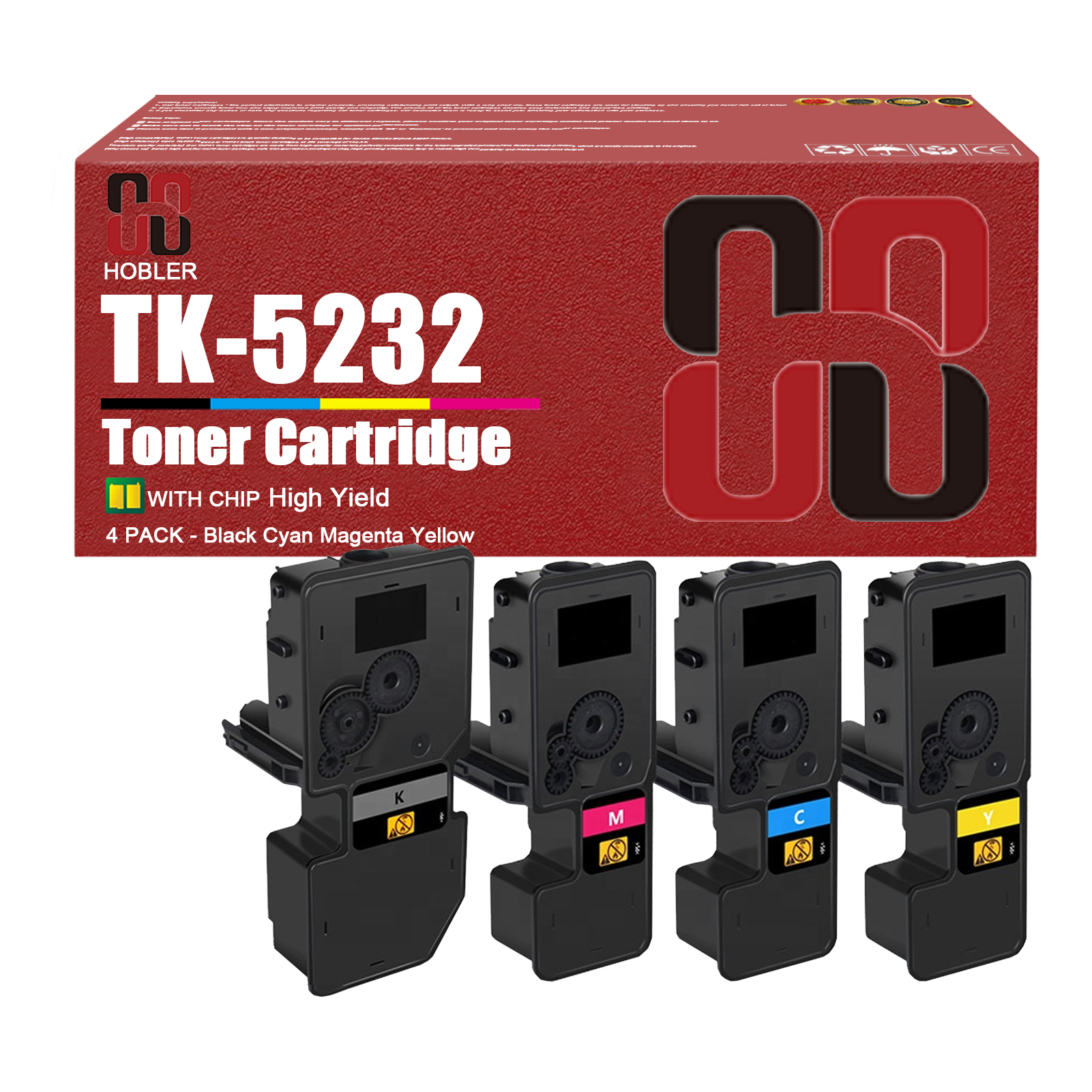 For Kyocera TK-5232 TK-5232K TK-5232C TK-5232M TK-5232Y Toner Cartridges Work for Kyocera Ecosys M5521cdw P5021cdw P5021cdn Printers-PrintsBoost