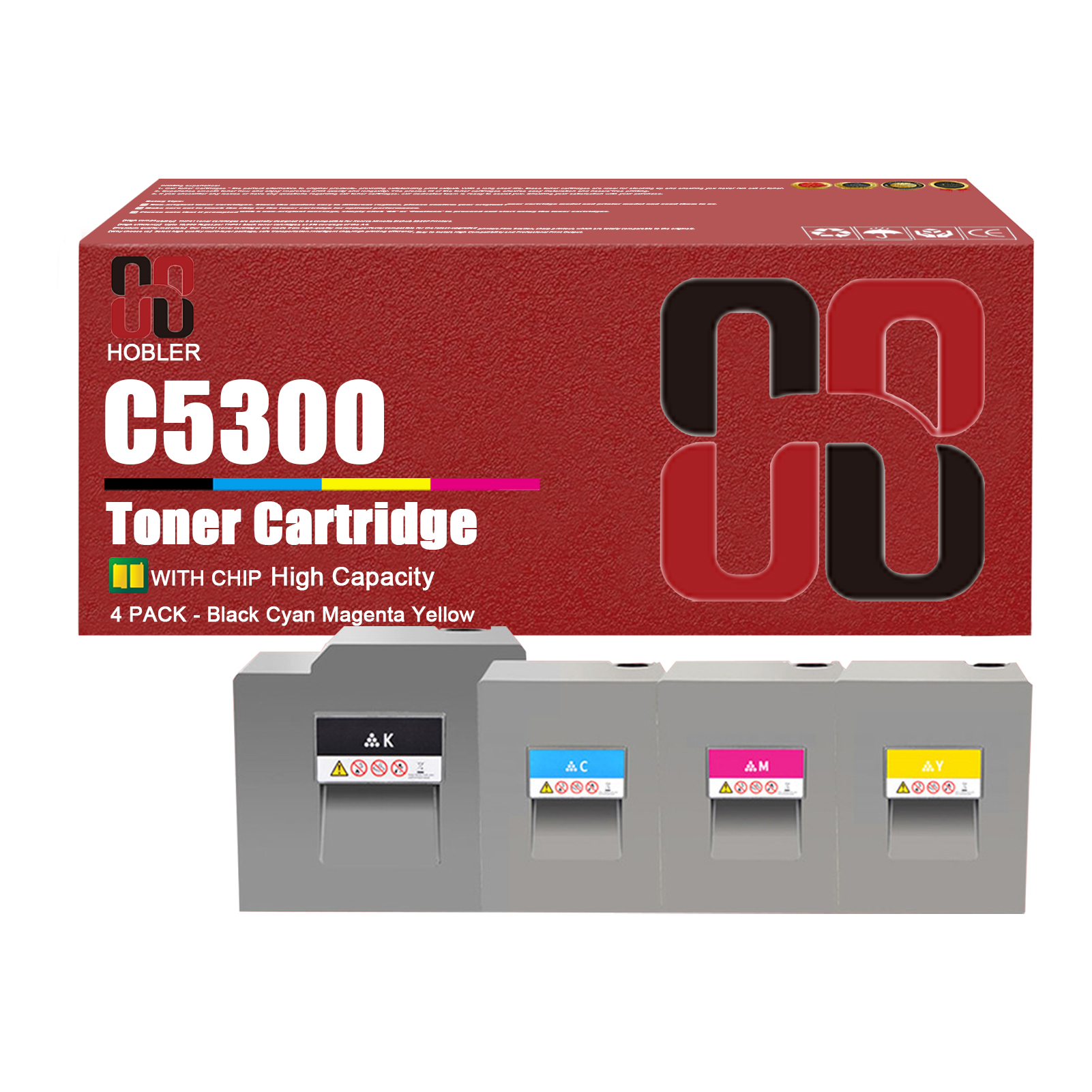 For Ricoh 828597 828600 828599 828598 Toner Cartridge Work for Ricoh Pro C5300s C5300 C5310s C5310 Printers, Black │828597, Cyan │828600, Magenta │828599, Yellow │828598-PrintsBoost