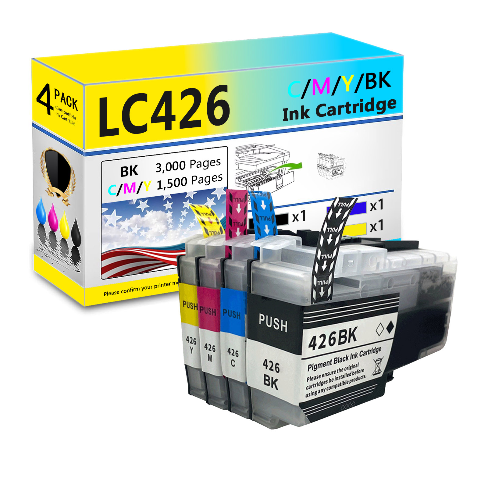 For Brother LC426 Ink Cartridge Work For Brother MFC-J4335DW MFC-J4340DW MFC-J4535DW MFC-J4540DW Printers-PrintsBoost