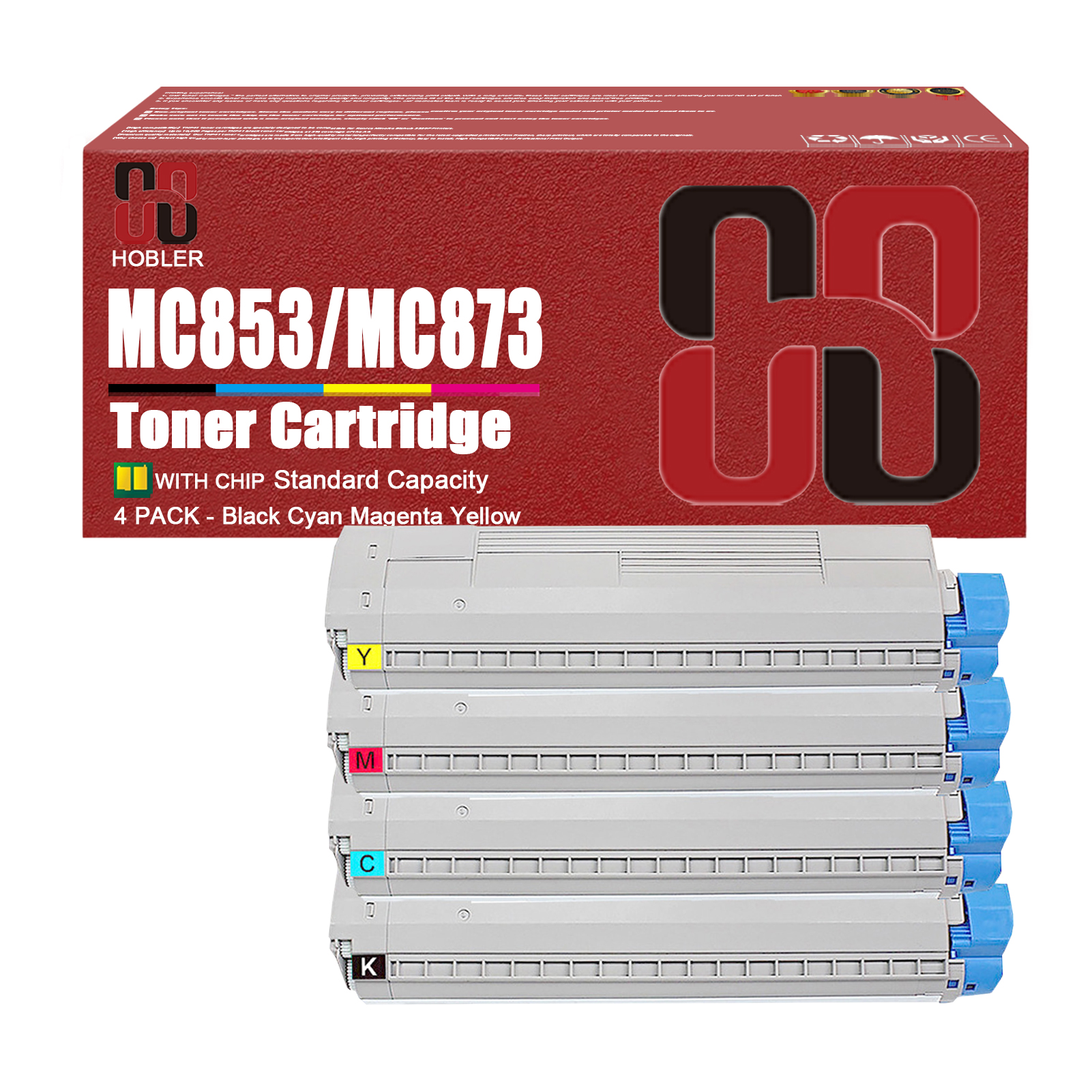 For OKI MC853 MC873 45862840 45862839 45862838 45862837 Toner cartridge Work for OKI MC853dn MC853 MC873dn MC873 Printers