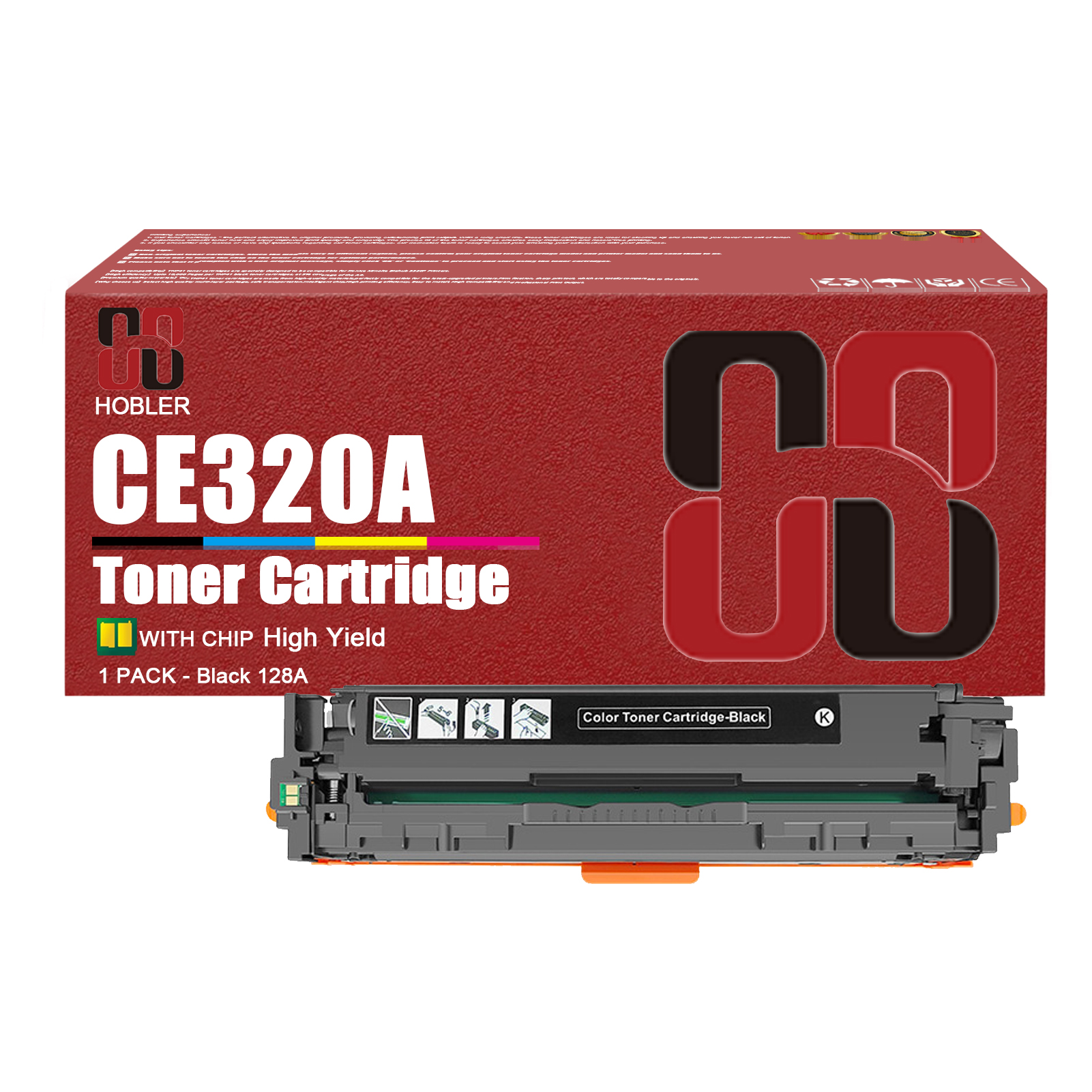 For HP 128A CE320A CE321A CE323A CE322A Toner cartridge Work for HP LaerJet Pro CP1525nw CP1525n CM1415fnw CM1415fn Printers-PrintsBoost