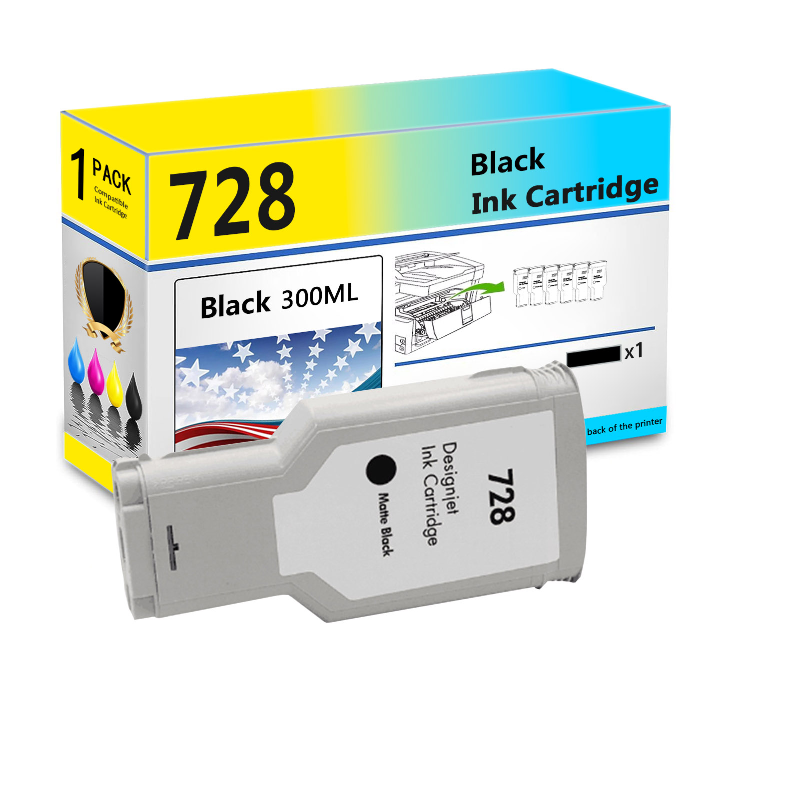  For HP 728 Ink Cartridge Work For Designjet T830 T730 Plotters