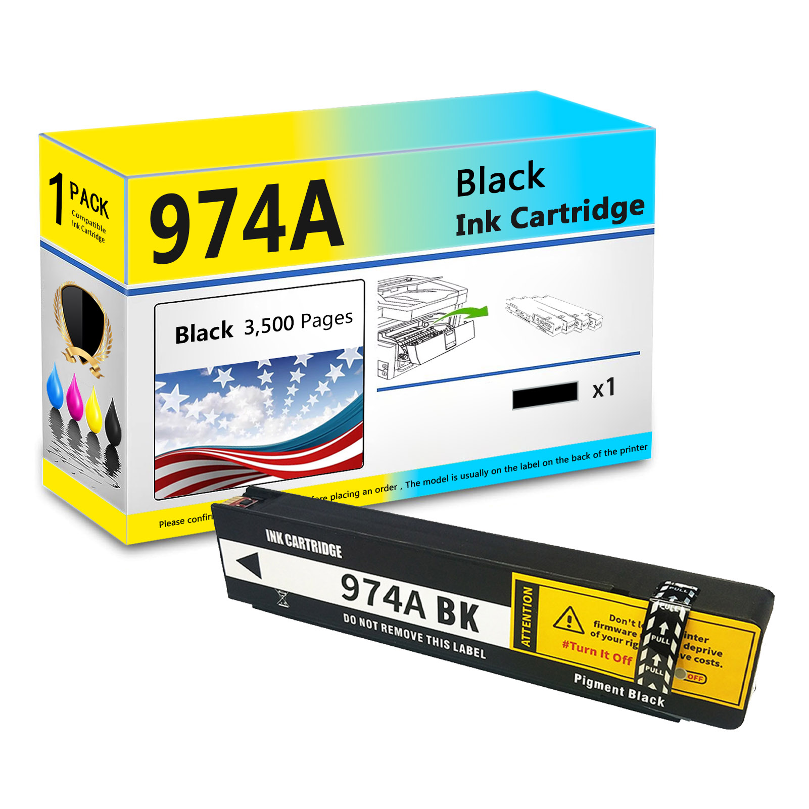 For HP 974A Ink Cartridge Work For HP Pagewide X352dw X377dw X452dw X477dw X577dw X552dw P55250dw P57750dw Printers-PrintsBoost