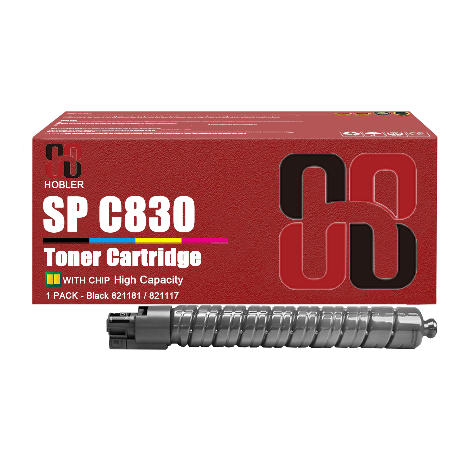 For Ricoh 821181 821184 821183 821182 821117 821120 821119 821118 Toner Cartridge Work for Ricoh SP C830dn SP C831dn Printers-PrintsBoost