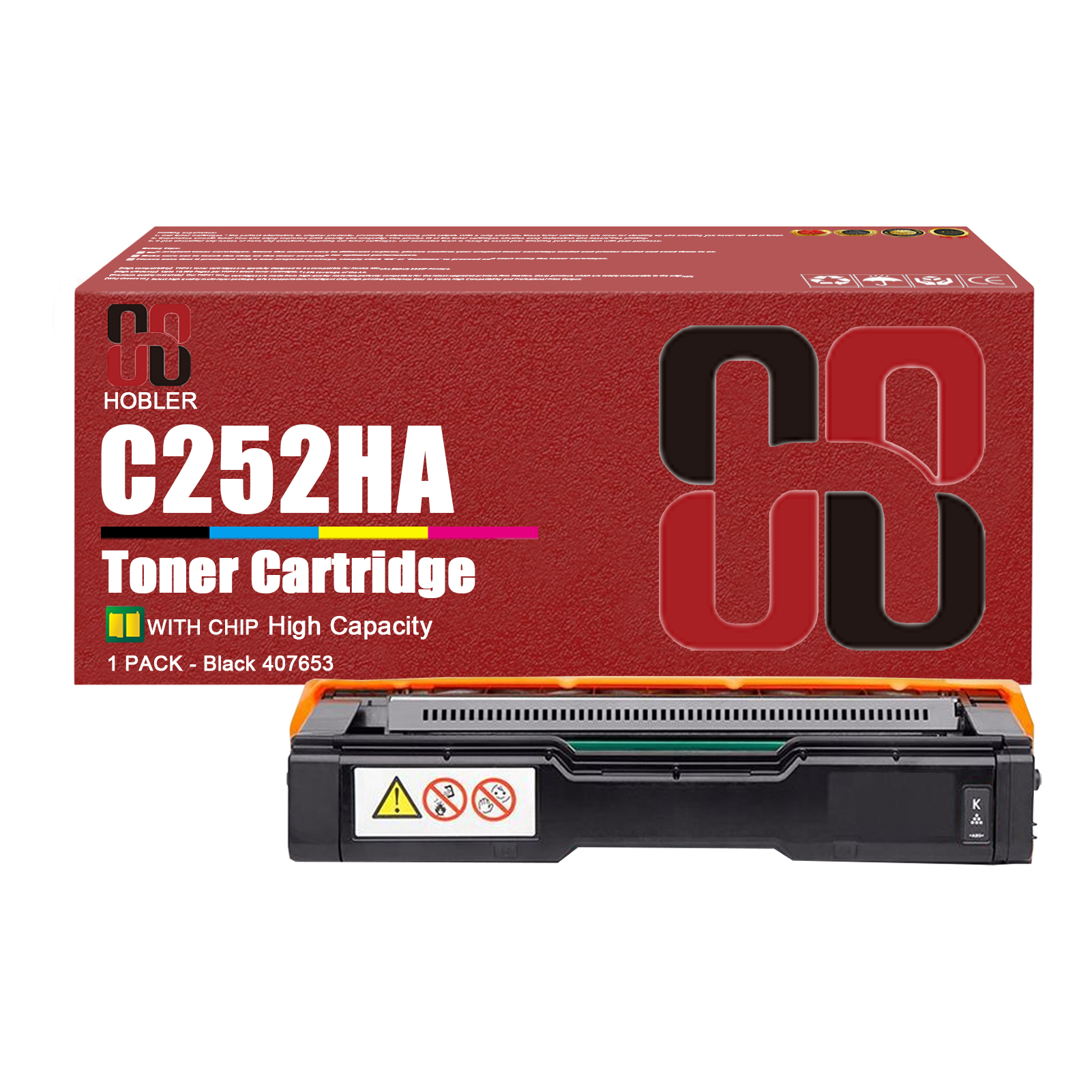 For Ricoh SP C252HA 407653 407654 407655 407656 Toner Cartridge Work for Ricoh SP C252DN C252SF C262DNw C262SFNw Printers-PrintsBoost