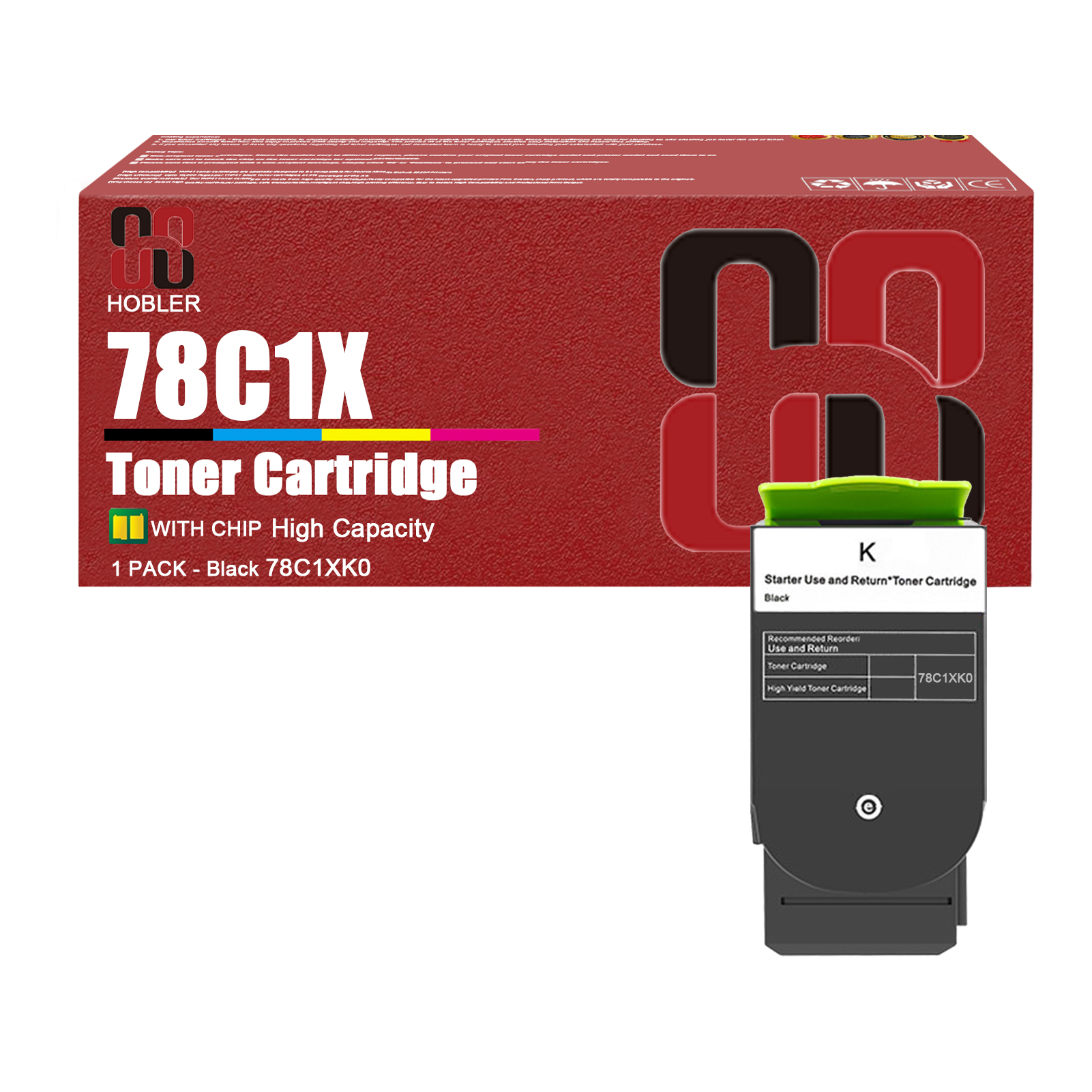 For Lexmark 78C1XK0 78C1XC0 78C1XM0 78C1XY0 Toner Cartridge Work for Lexmark CS421 CS521 CS622 CX421 CX522 CX622 CX625 Printers