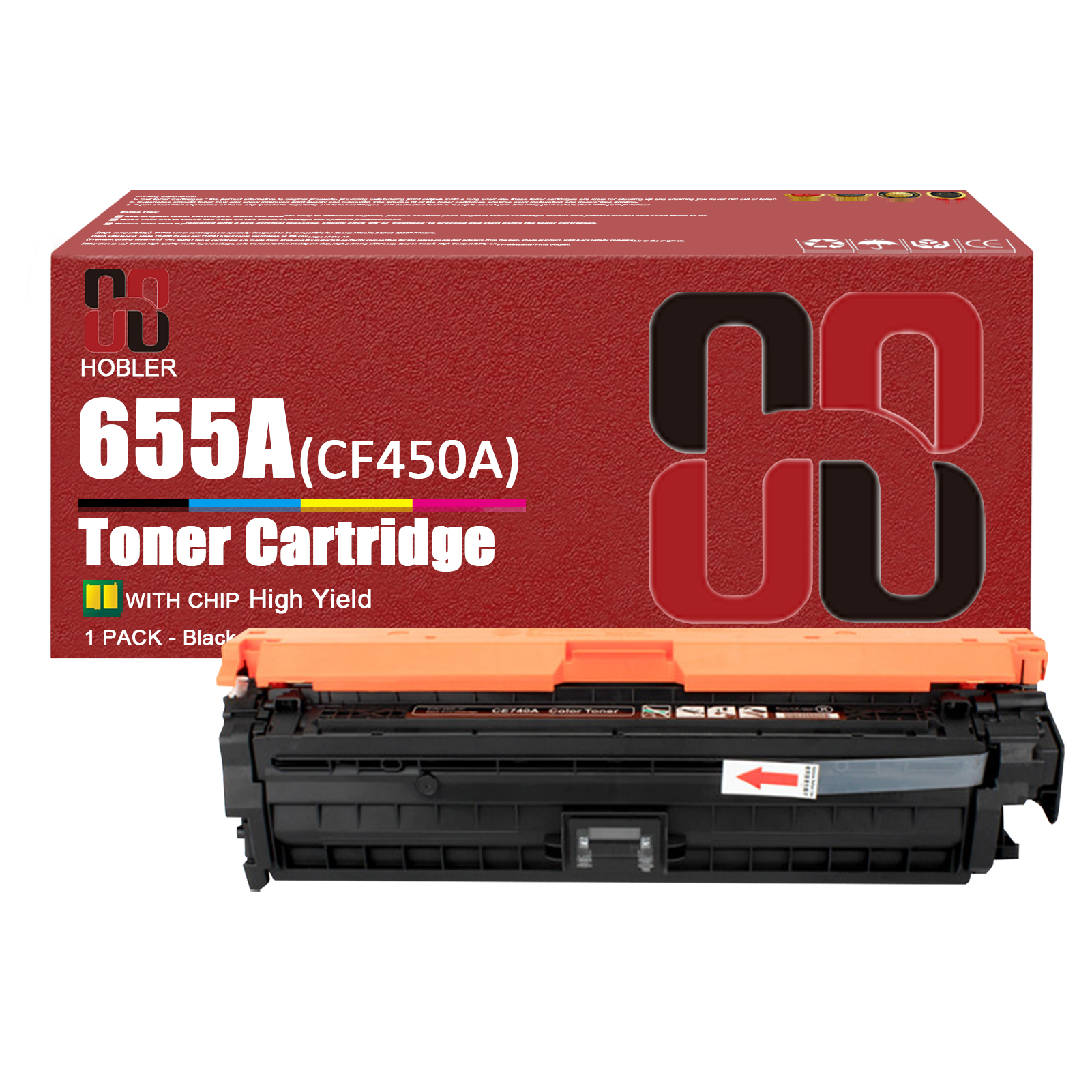 For HP 655A CF450A CF451A CF452A CF453A Toner Cartridge Work for HP LaserJet Enterprise M652dn M652n M653dn M653dh M653x M681dh M681f M681z M682z Printers