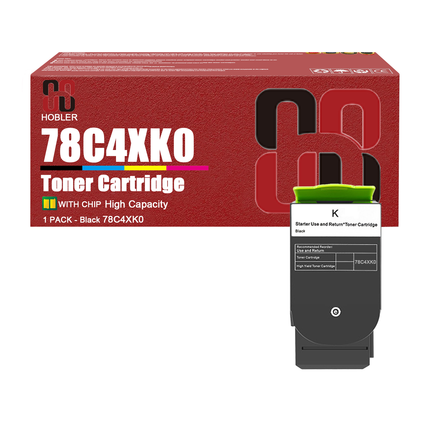 For Lexmark 78C4XK0 78C4XC0 78C4XM0 78C4XY0 Toner Cartridge Work for Lexmark CS421 CS521 CS622 CX421 CX522 CX622 CX625 Printers