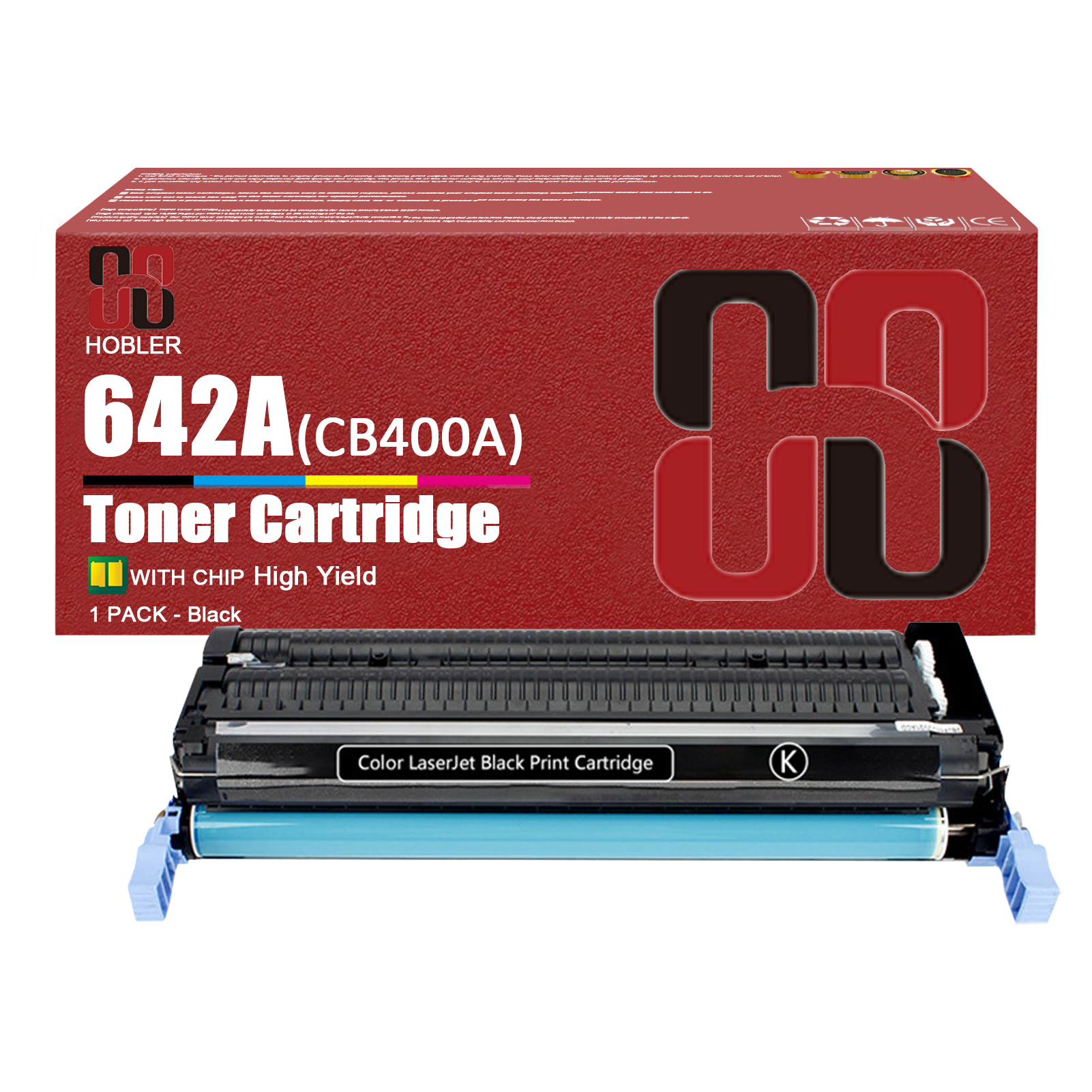 For HP 642A CB400A CB401A CB403A CB402A Toner Cartridge Work for HP Color LaserJet CP4005 CP4005n CP4005dn Printers, Black │CB400A, Cyan │CB401A, Magenta │CB403A, Yellow │CB402A-PrintsBoost