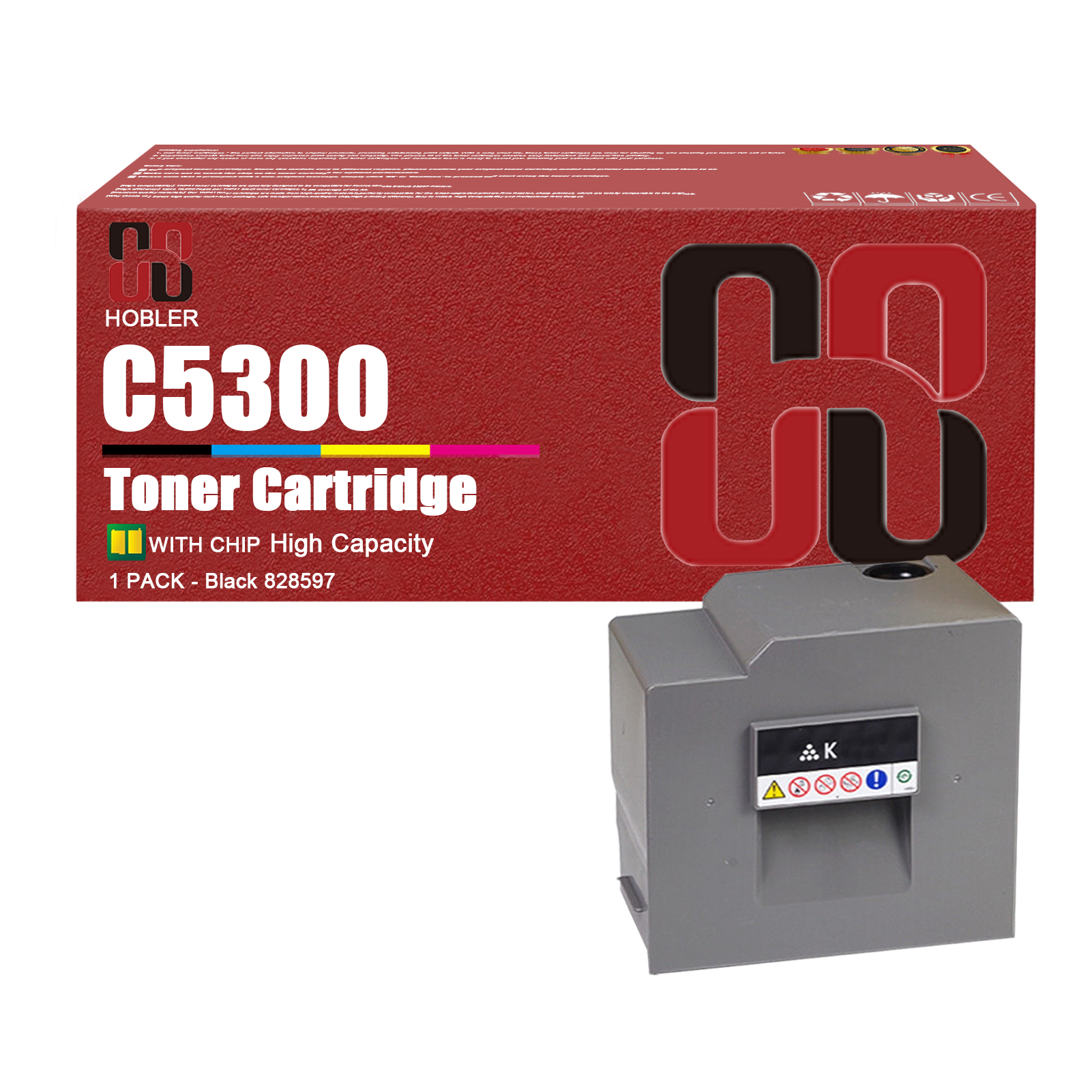 For Ricoh 828597 828600 828599 828598 Toner Cartridge Work for Ricoh Pro C5300s C5300 C5310s C5310 Printers, Black │828597, Cyan │828600, Magenta │828599, Yellow │828598-PrintsBoost