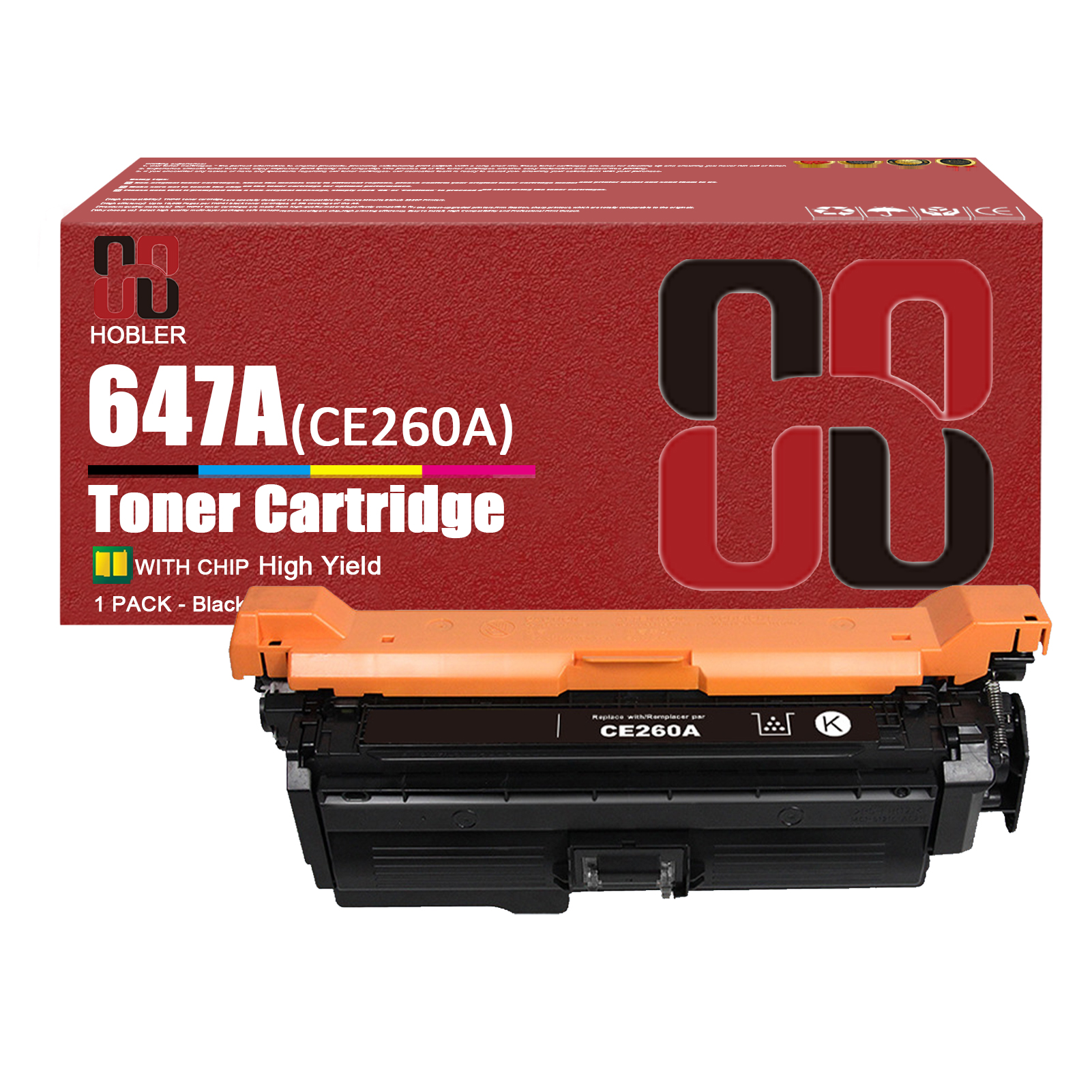 For HP 647A 648A CE260A CE261A CE262A CE263A Toner Cartridge Work for HP Enterprise CP4025 CP4025n CP4025dn CP4525n CP4525dn CP4525xh Printers, Black │CE260A, Cyan │CE261A, Magenta │CE263A, Yellow │CE262A-PrintsBoost