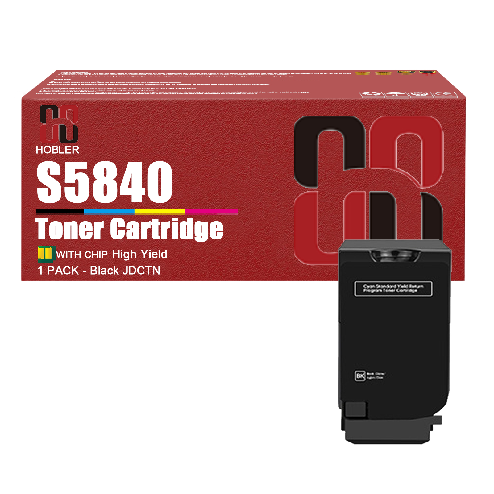 For Dell S5840 Toner Cartridge Work for Dell S5840dn S5840cdn Printers,  Black │JDCTN, Cyan │R59F2, Magenta │K83JD, Yellow │KT71F-PrintsBoost