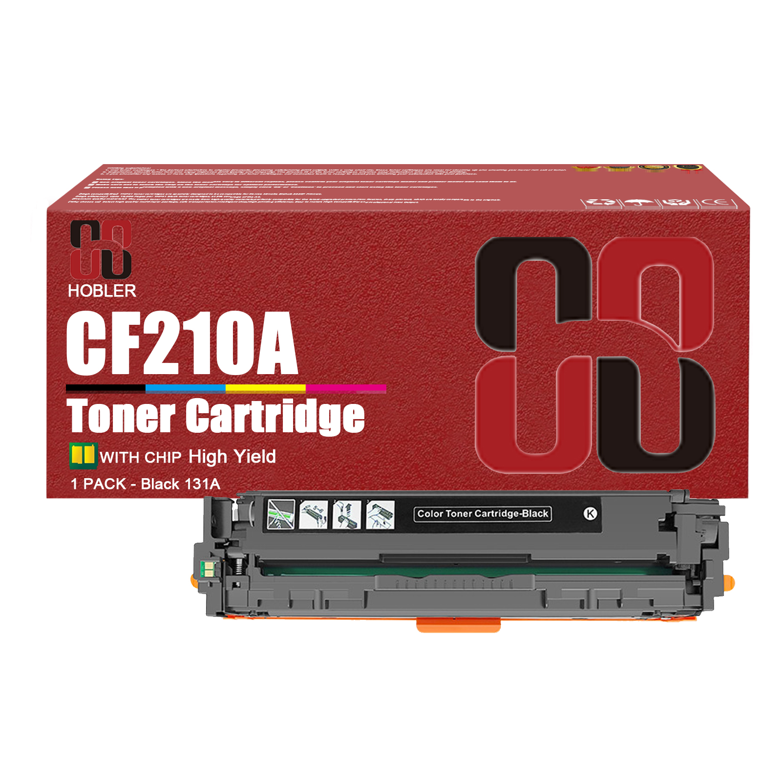 For HP 131A CF210A CF211A CF213A CF212A Toner cartridge Work for HP LaserJet Pro 200 color M251nw M276nw Printers, Black │CF210A, Cyan │CF211A, Magenta │CF213A, Yellow │CF212A-PrintsBoost