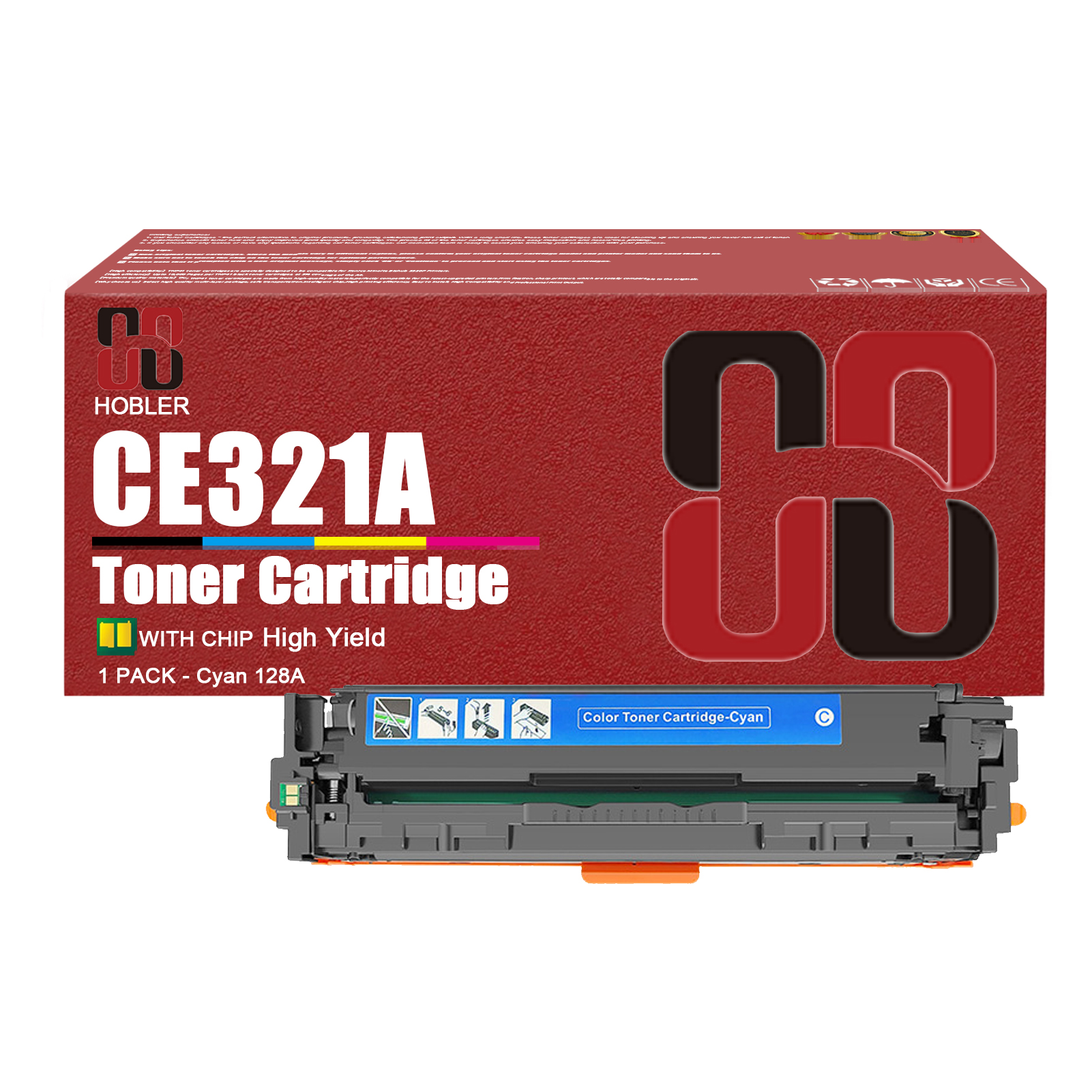 For HP 128A CE320A CE321A CE323A CE322A Toner cartridge Work for HP LaerJet Pro CP1525nw CP1525n CM1415fnw CM1415fn Printers-PrintsBoost