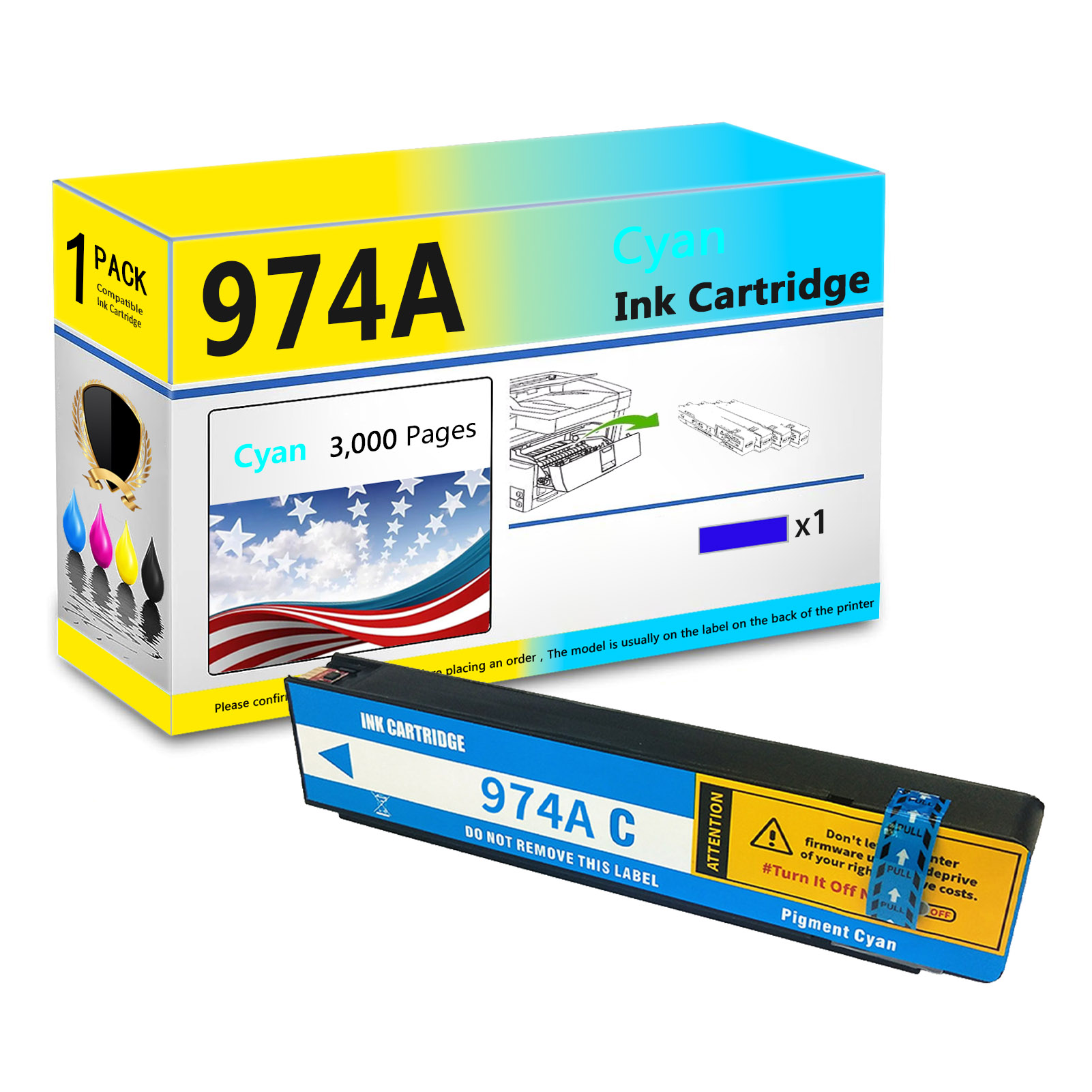 For HP 974A Ink Cartridge Work For HP Pagewide X352dw X377dw X452dw X477dw X577dw X552dw P55250dw P57750dw Printers-PrintsBoost
