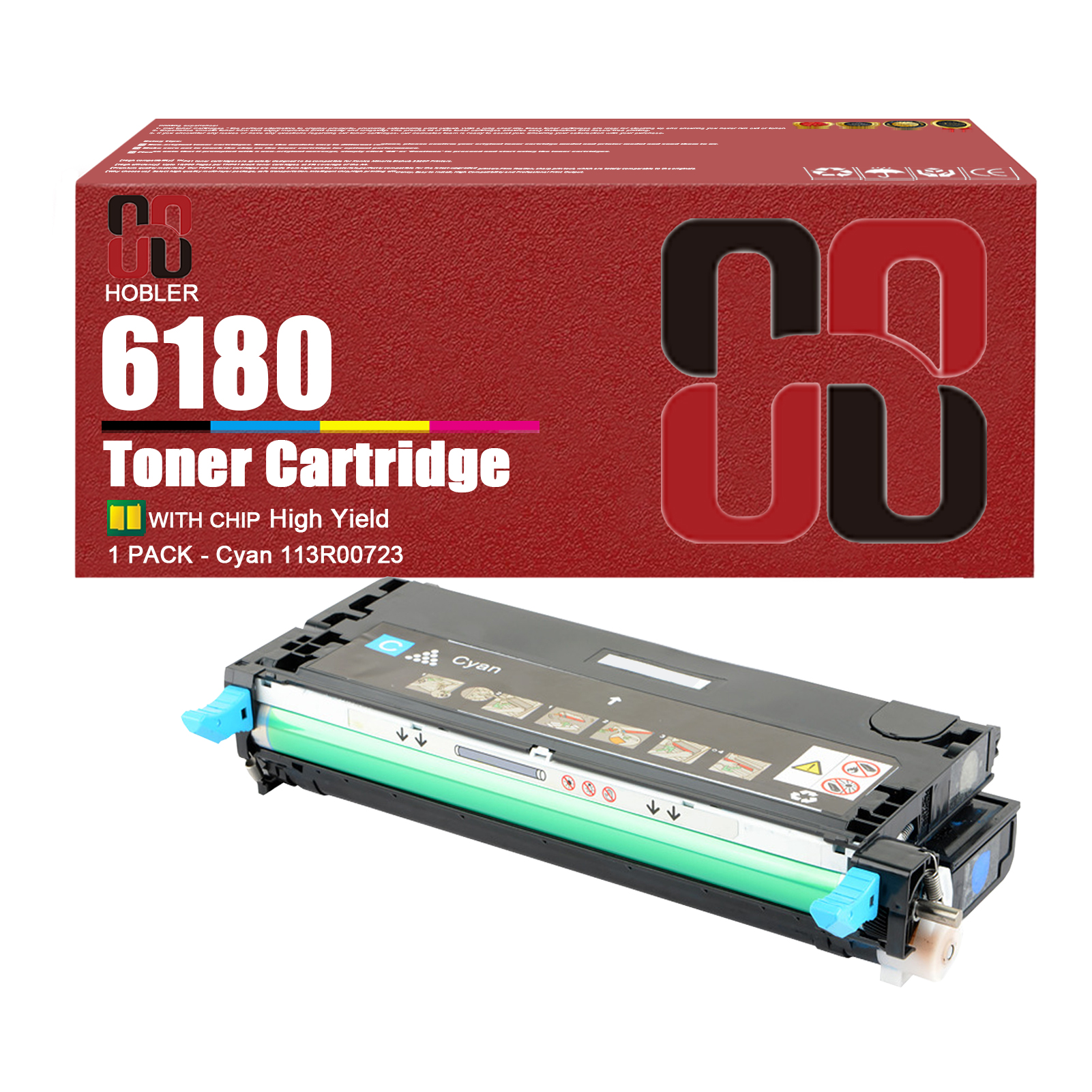 For Xerox 113R00726 113R00723 113R00724 113R00725 Toner Cartridge Work for Phaser 6180 6180N 6180DN 6180MFP-D 6180MFP-N Printers-PrintsBoost